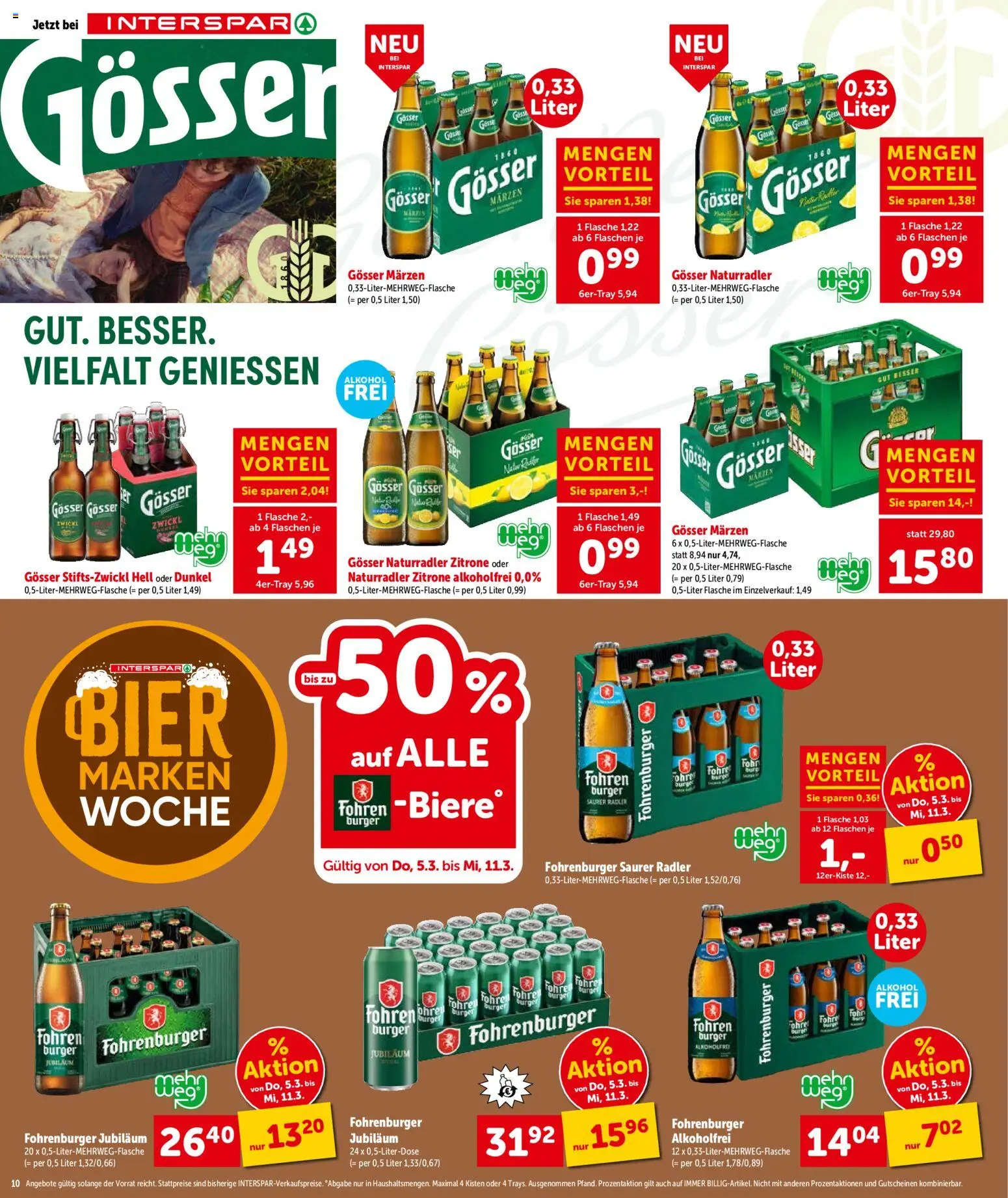 Interspar Flugblatt - Vorarlberg gültig ab 05.03.2026 | Seite: 10 | Produkte: Zitrone, Bier