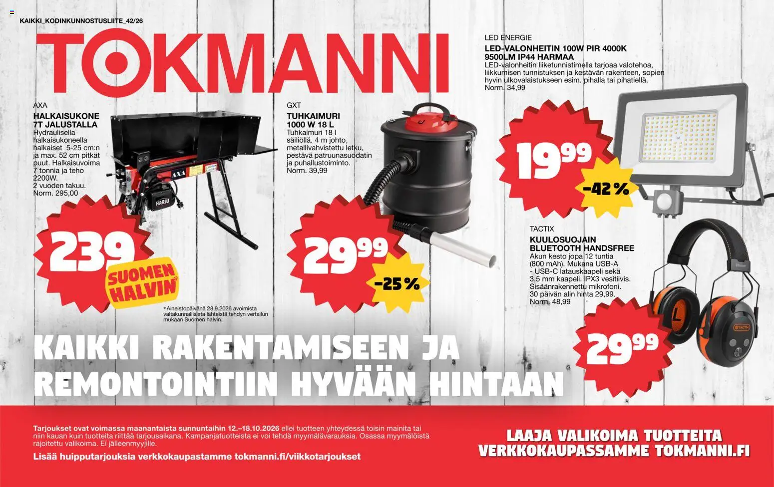 Tokmanni Remontointiliite – voimassa 12/10/2026 alkaen | Sivu: 1 | Tuotteet: Voi, Handsfree