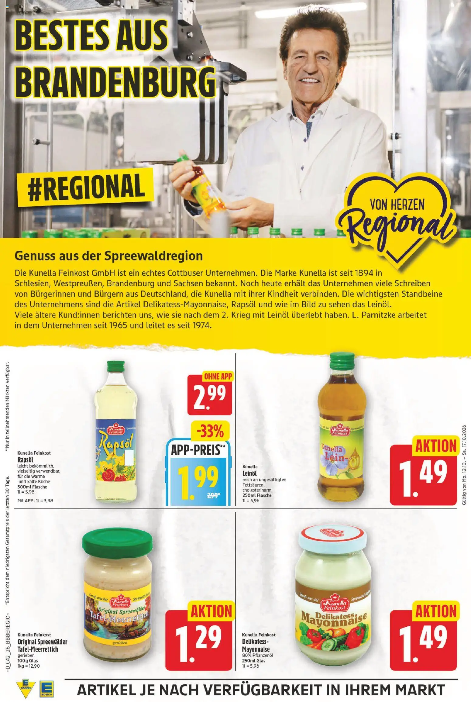 E center Prospekt – gültig ab 12.10.2026 | Seite: 26 | Produkte: Leinöl, Rapsöl, Küche, Mayonnaise