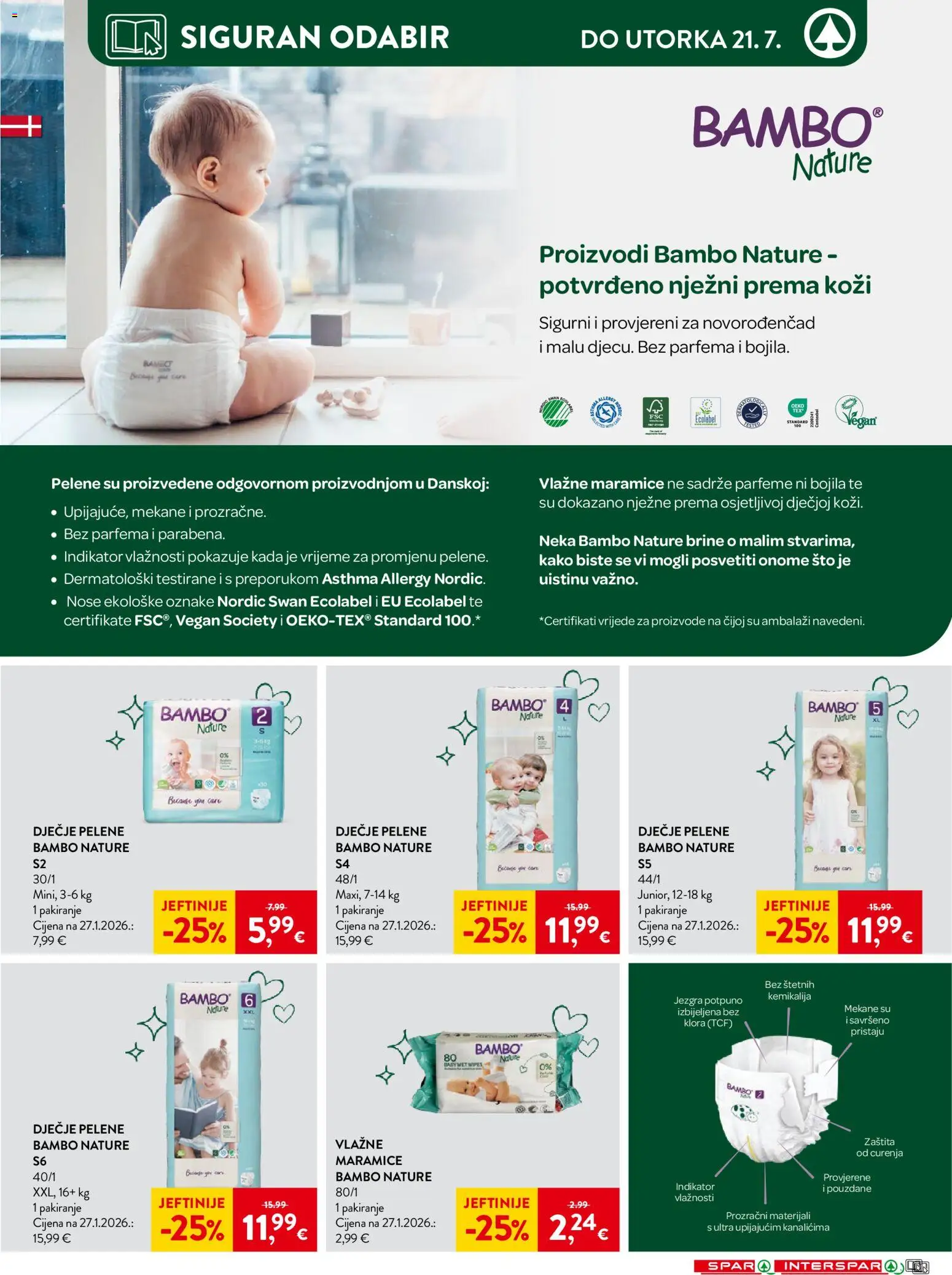 Spar katalog | vrijedi od 15.07.2026 | Stranica: 22 | Proizvodi: Pelene, Vlažne maramice, Maramice, Dječje pelene
