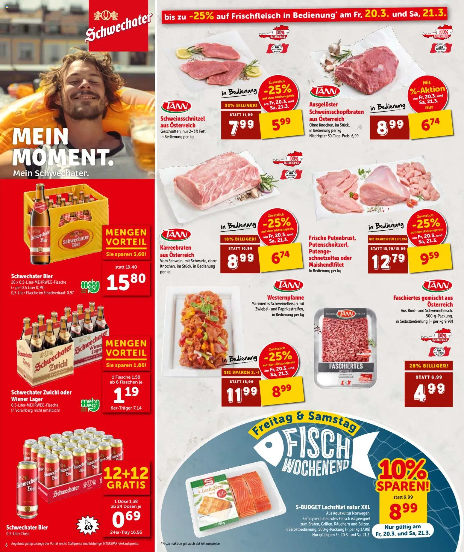 Interspar Flugblatt - Kärnten gültig ab 17.03.2026 | Seite: 6 | Produkte: Bier, Schweinefleisch, Fisch