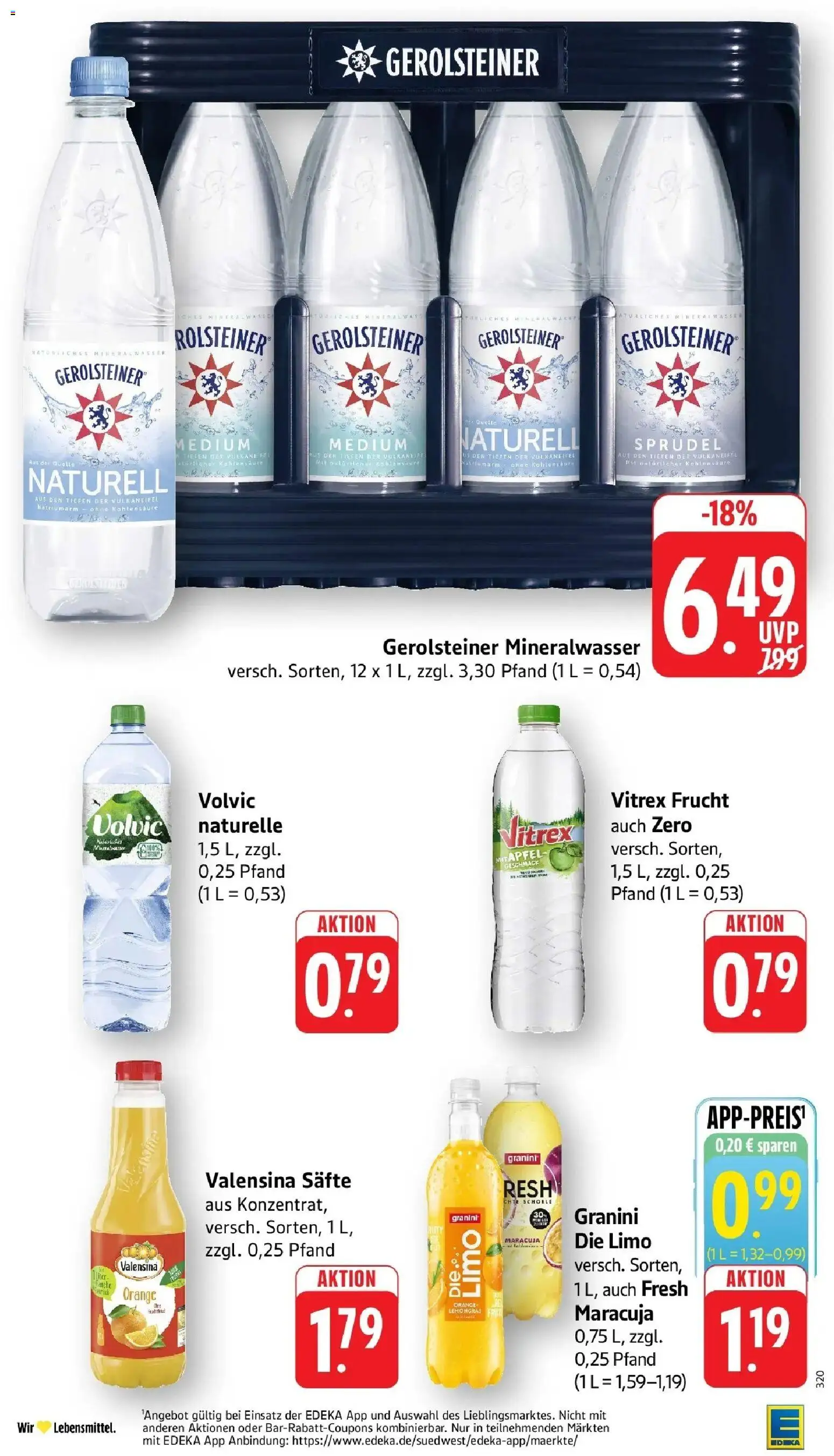 Edeka Prospekt Trier – gültig ab 08.06.2026 | Seite: 34 | Produkte: Mineralwasser, Valensina, Granini, Volvic