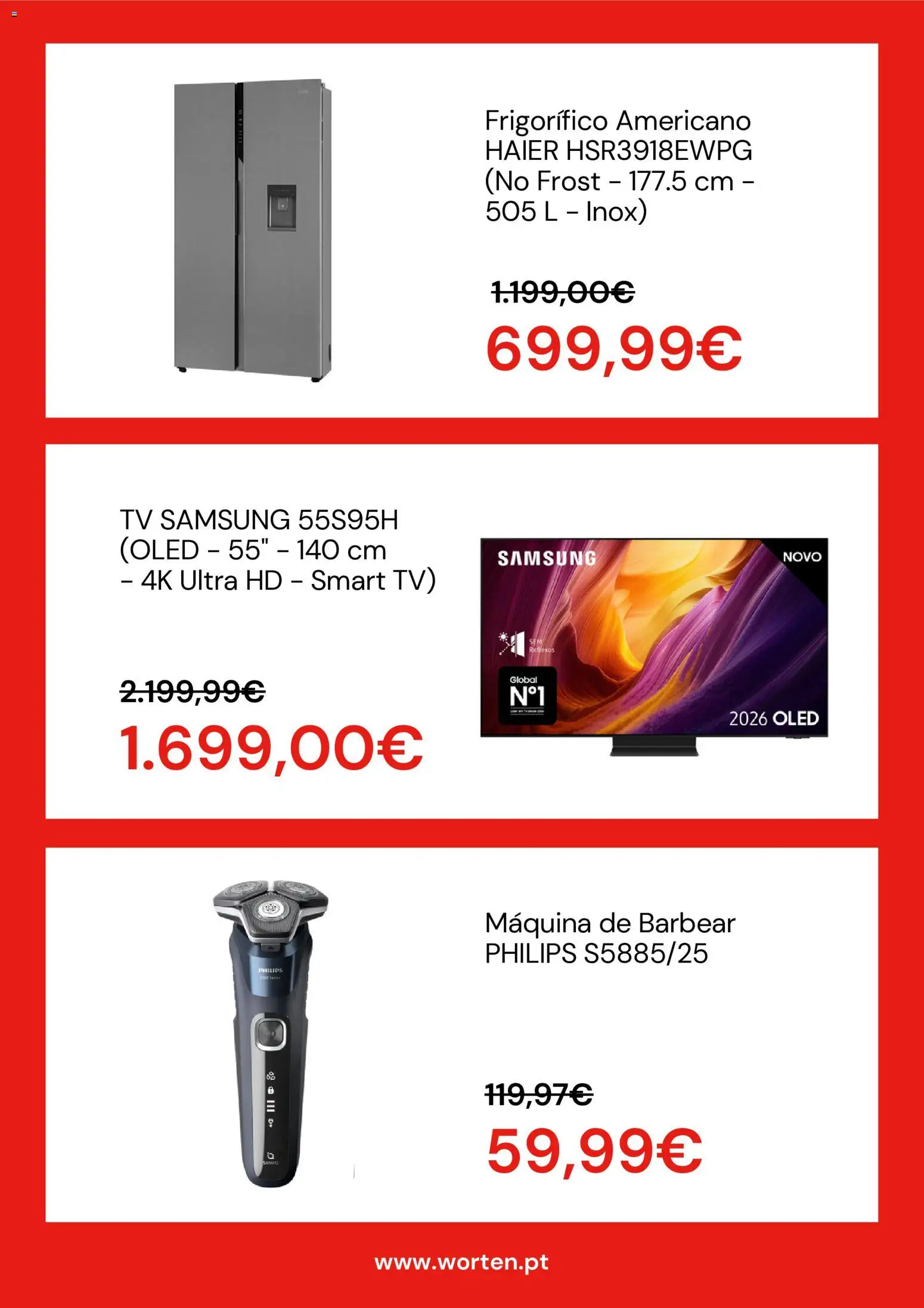 Worten Black Friday │ válido de 28/10/2026 | Página: 4 | Produtos: Frigorífico, Máquina de barbear