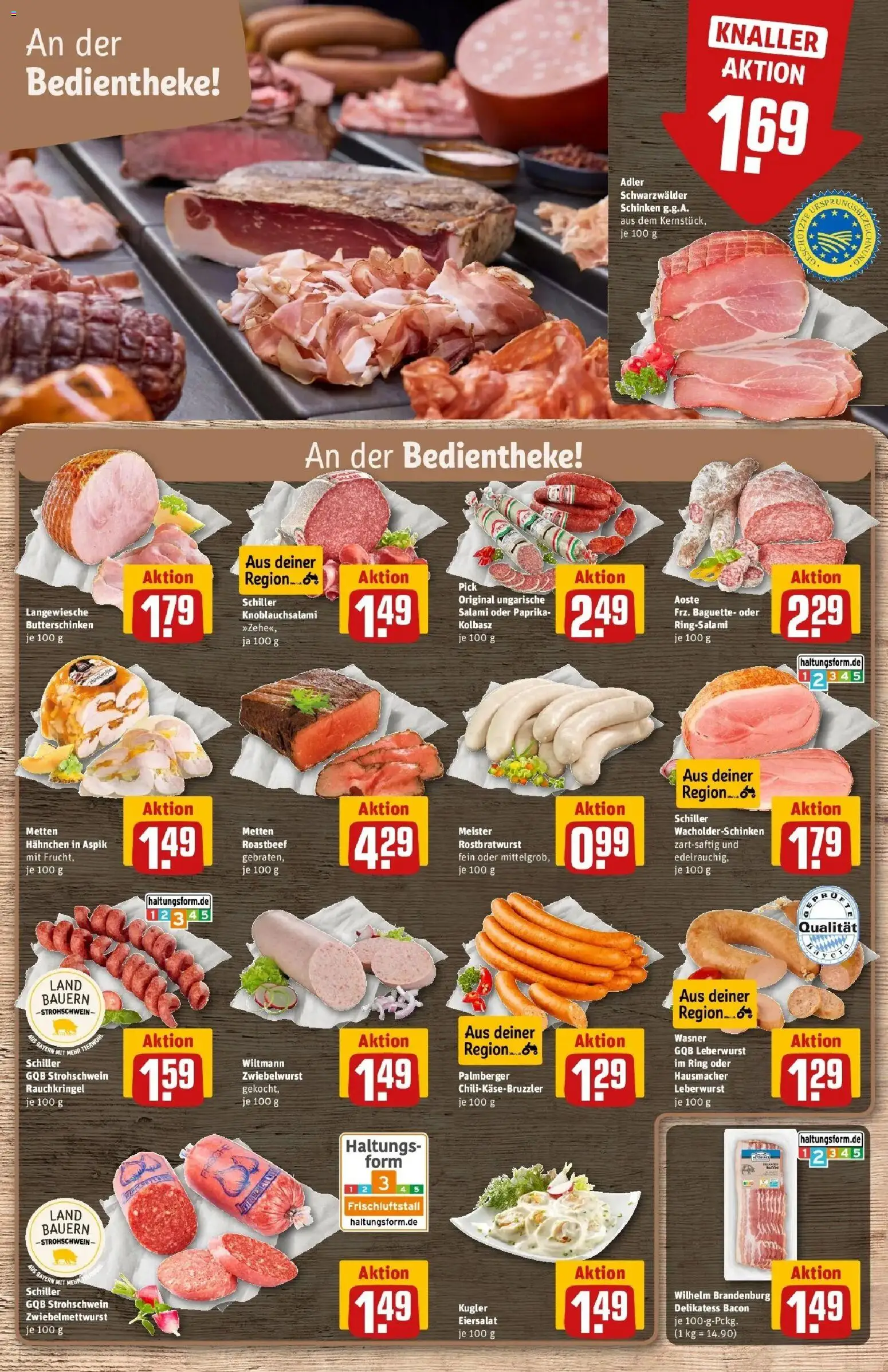 REWE Prospekt ab 24.08.2026 zum Blättern » Angebote | Seite: 10 | Produkte: Hahnchen, Roastbeef, Salami, Schinken