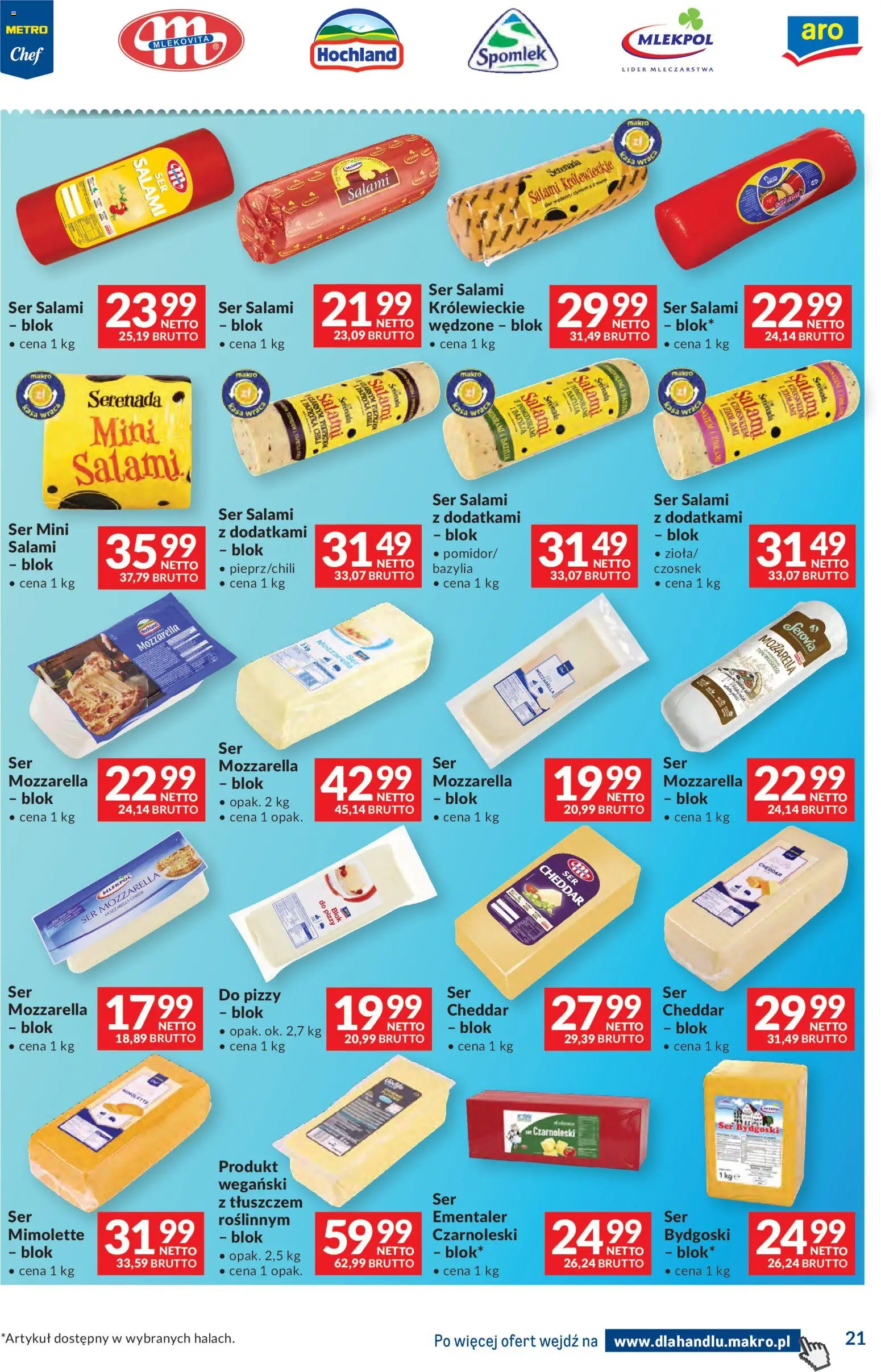 Makro gazetka - Dystrybucja do sklepów od 09.06.2026 | Strona: 21 | Produkty: Mozzarella do pizzy, Bazylia, Ser, Mozzarella