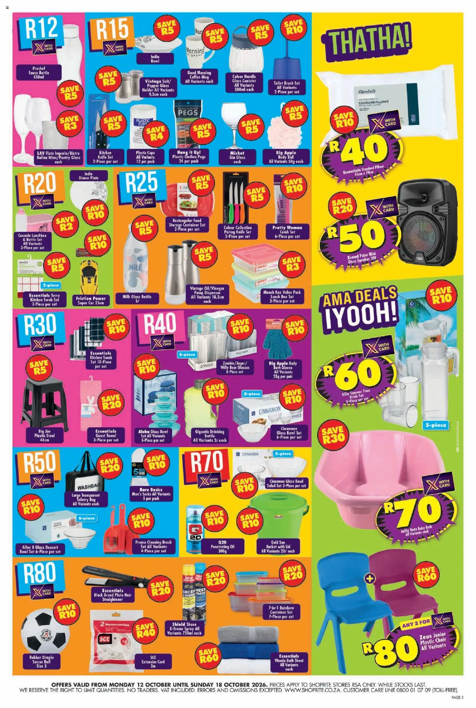 New Shoprite catalogue – valid from 12/10/2026 | Page: 5 | Products: Bowl, Box, Bath, Beer