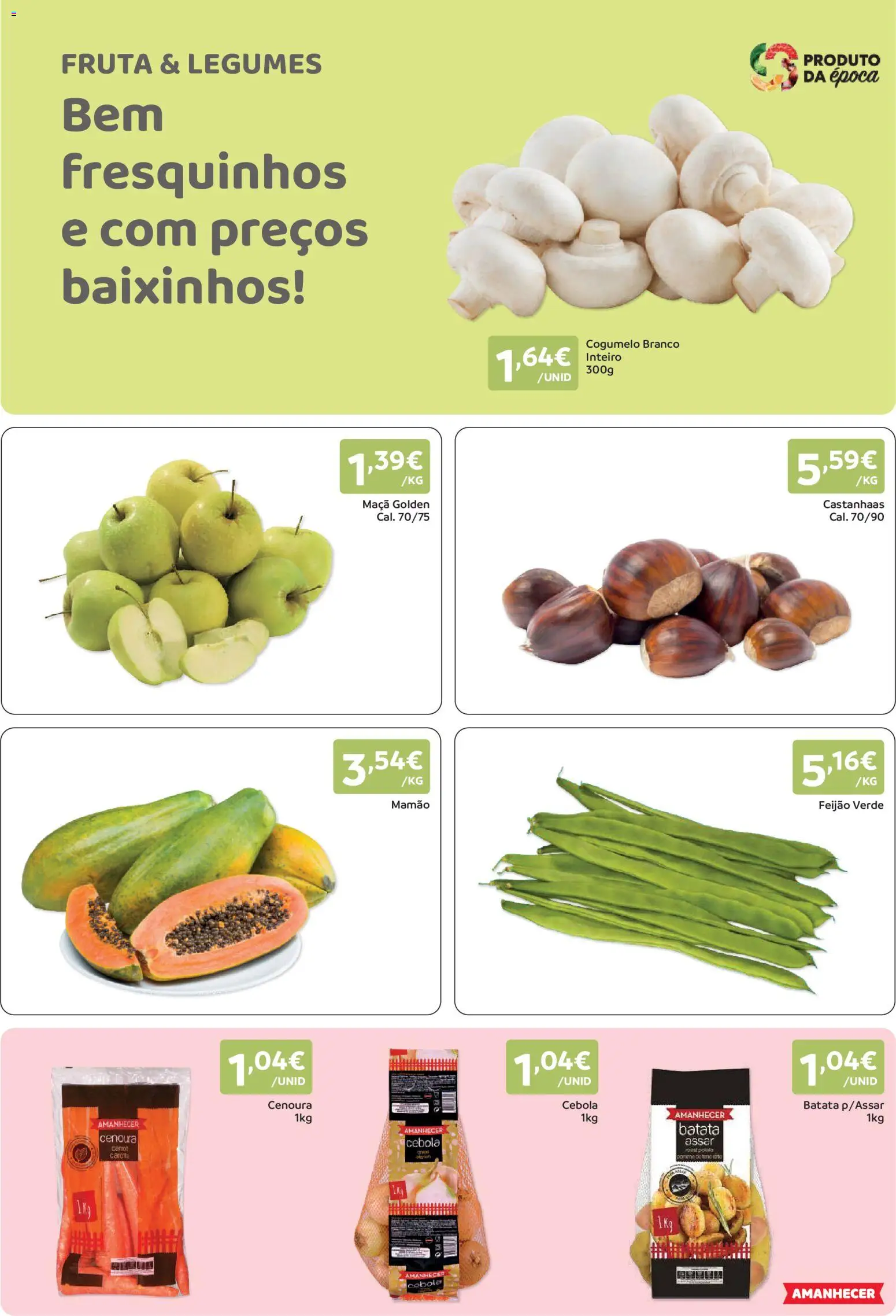 Amanhecer folheto Madeira │ válido de 29/10/2026 | Página: 2 | Produtos: Batata, Cenoura, Feijão, Mamão