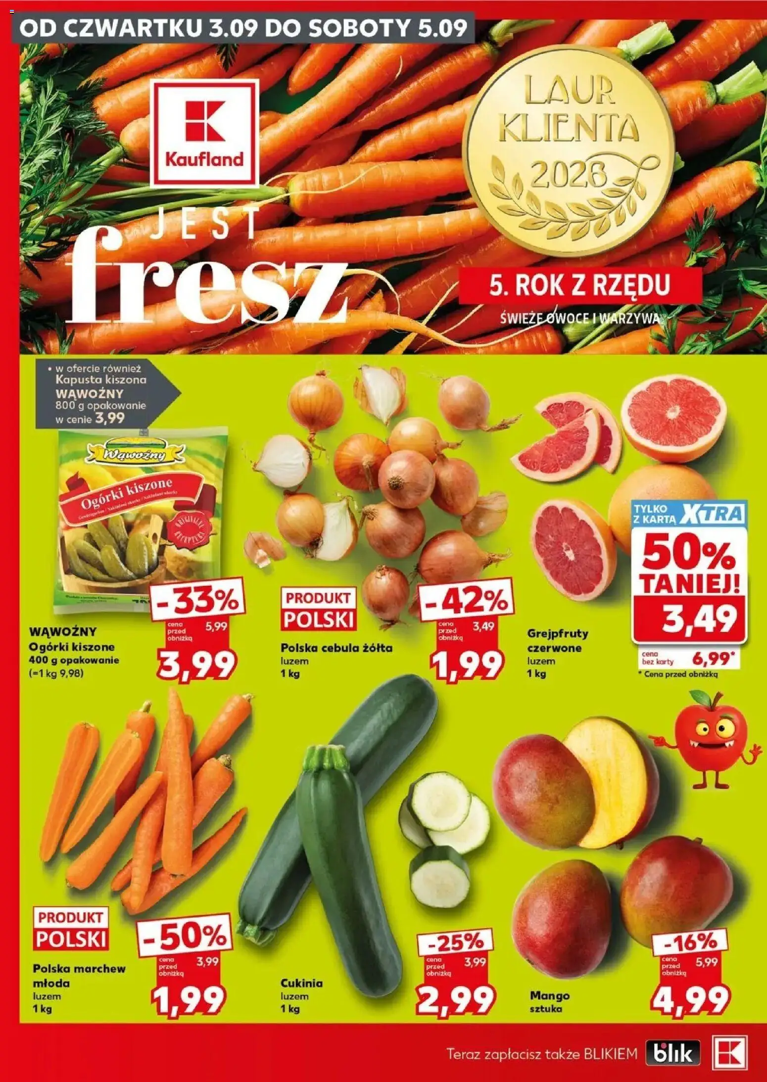 Kaufland gazetka - Super sobota od 05.09.2026 - od jutra PDF | Strona: 8 | Produkty: Mango, Karta, Cebula, Warzywa