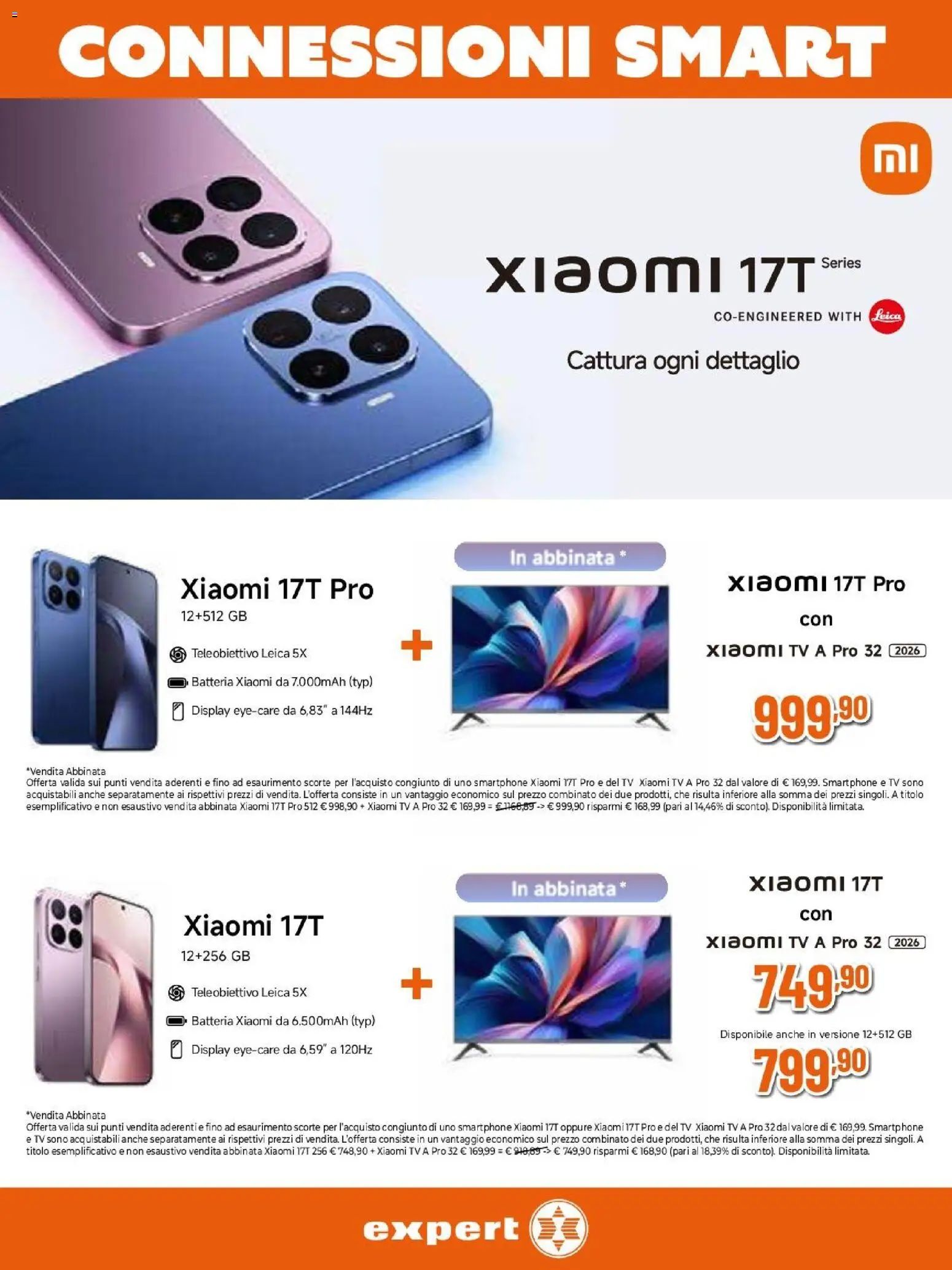 Volantino Expert del 04.06.2026 | Pagina: 17 | Prodotti: Xiaomi, Smartphone, TV, Batteria