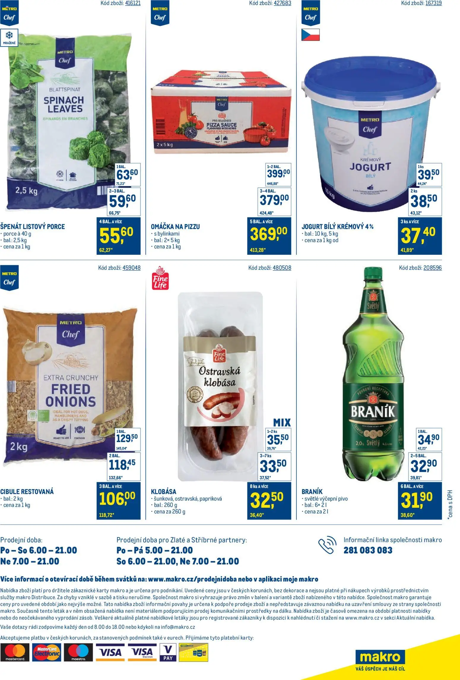 Makro leták - Cash & Carry od 20.05.2026 | Strana: 48 | Produkty: Pizza, Špenát, Karty, Dekorace