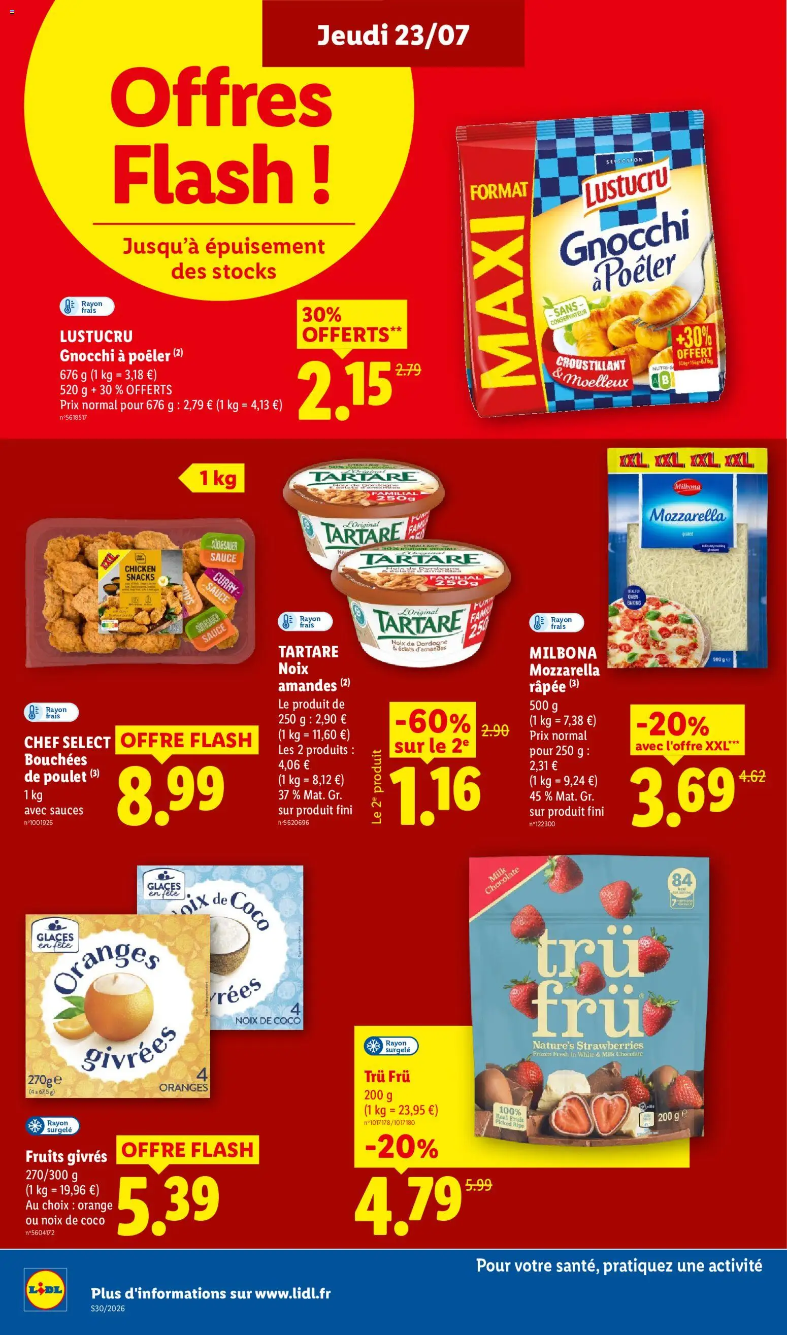 {H1} | Page: 18 | Produits: Poulet, Fruits, Gnocchi, Amandes