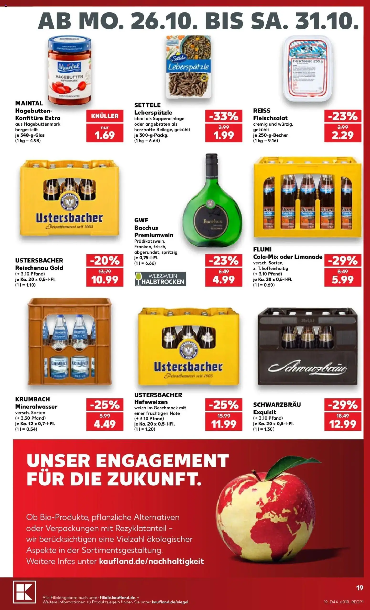 Prospekt Kaufland ab 26.10.2026 » Angebote Online zum Blättern | Seite: 31 | Produkte: Weißwein, Limonade, Mineralwasser