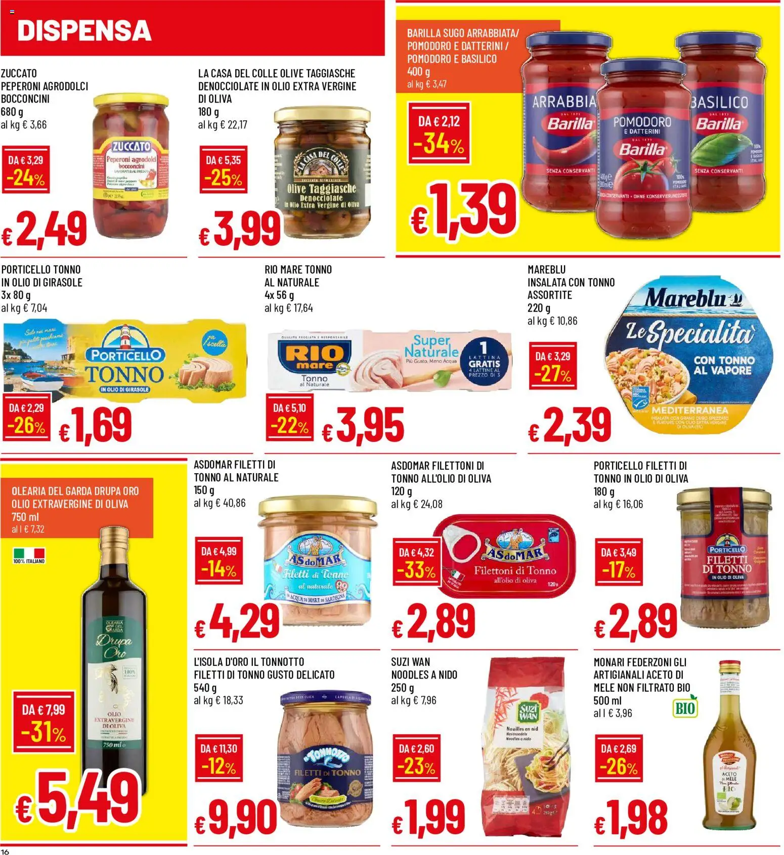 Volantino Galassia del 09/07/2026 | Pagina: 16 | Prodotti: Olio, Olive, Tonno, Sugo