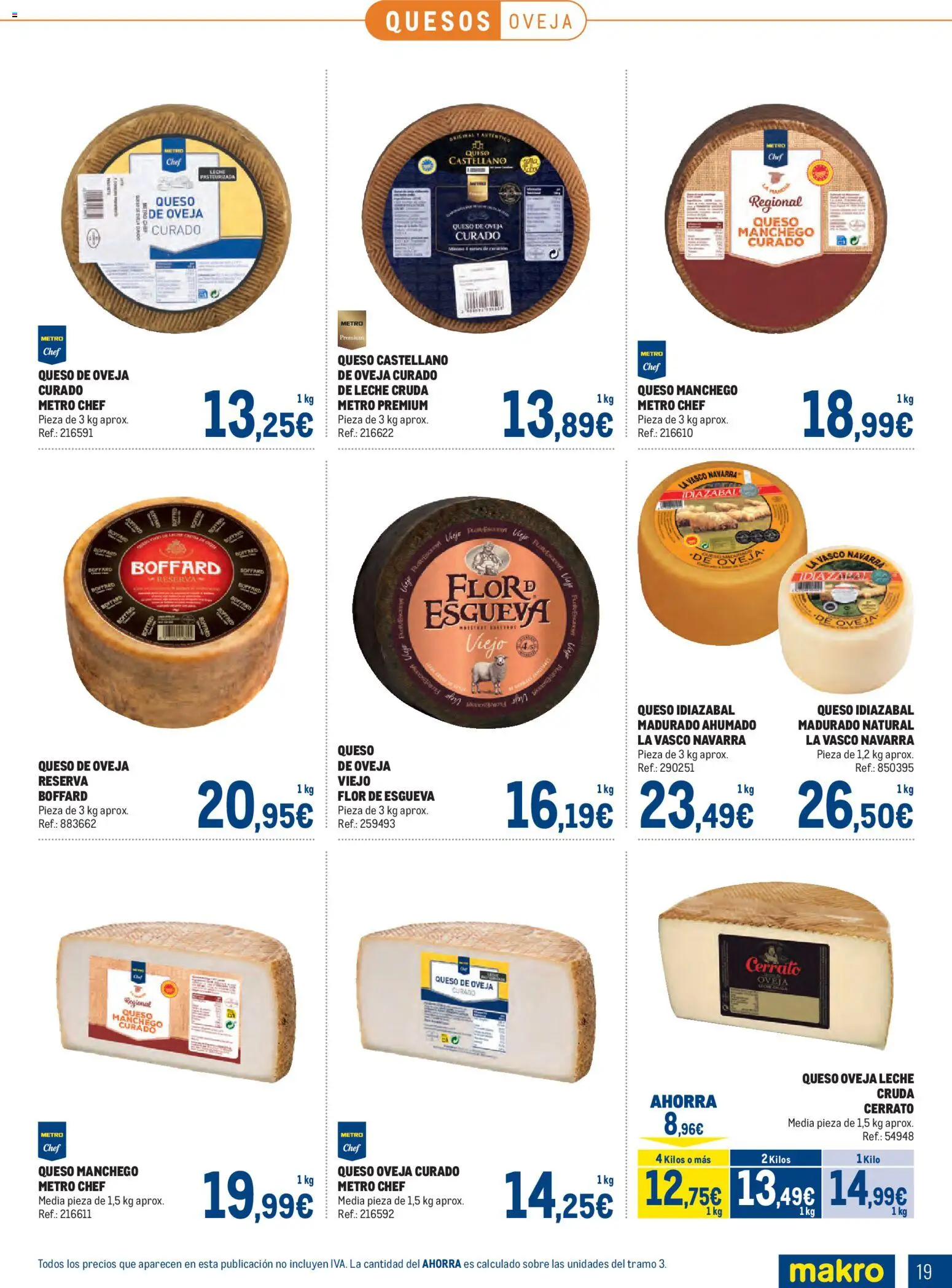 Makro Lácteos │ válido desde el 05/10/2026 | Página: 19 | Productos: Queso de oveja, Leche, Queso, Queso curado
