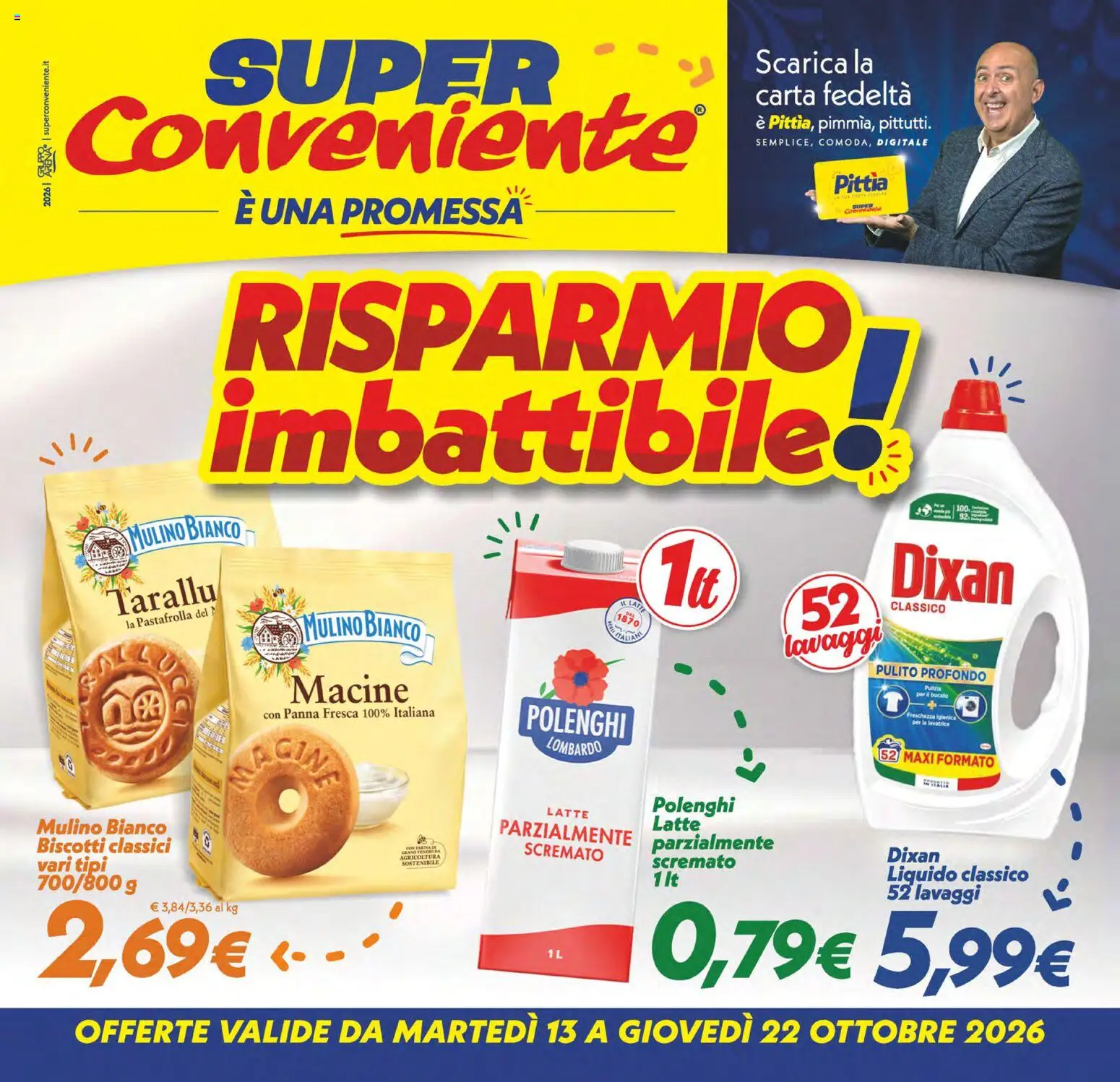 Volantino SuperConveniente del 13/10/2026 | Pagina: 1 | Prodotti: Panna, Biscotti, Latte, Farina