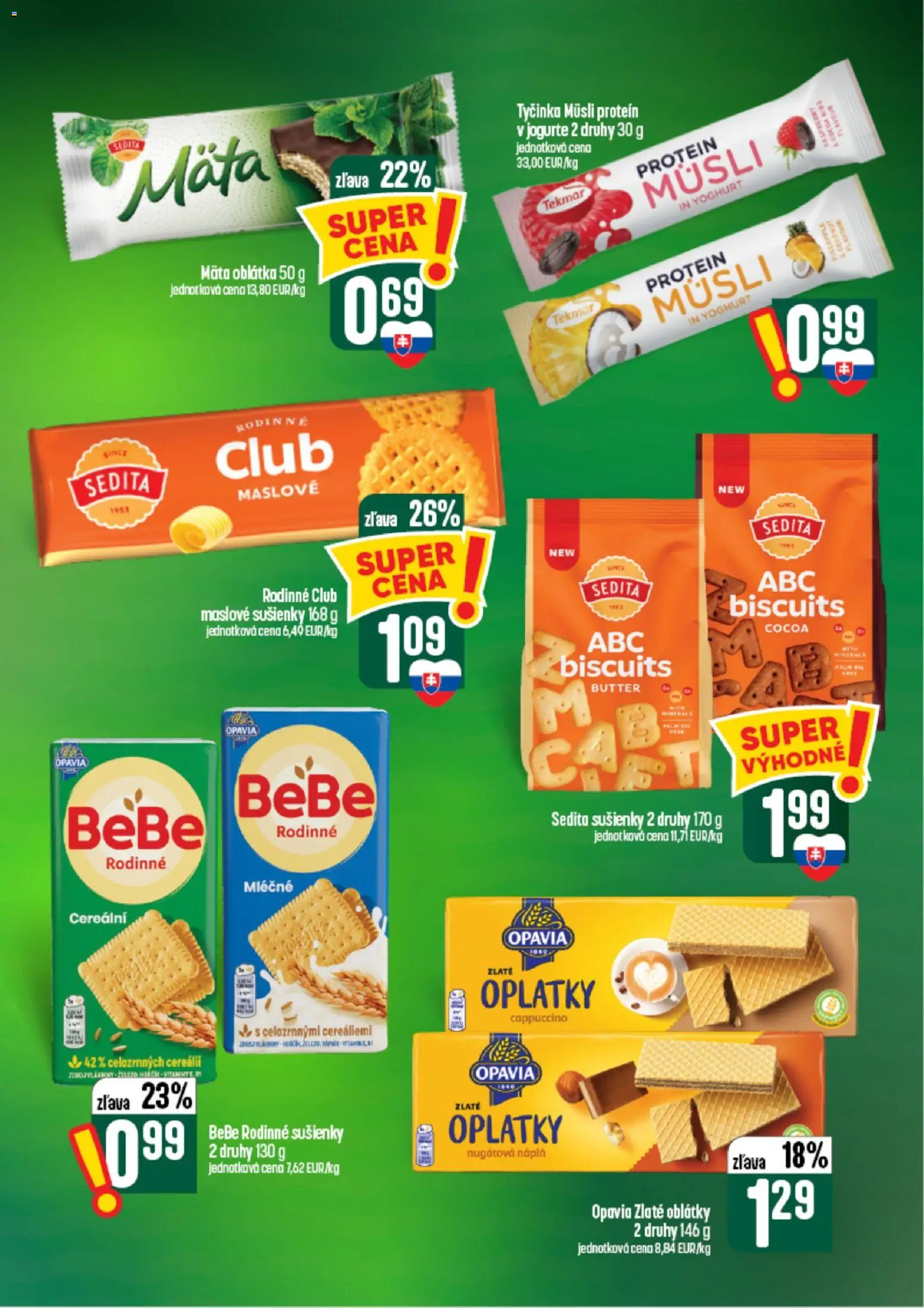 Nové COOP Jednota akcie – leták je platný od 26.08.2026 | Strana: 43 | Produkty: Müsli, Sušienky, Maslove sušienky, Cappuccino