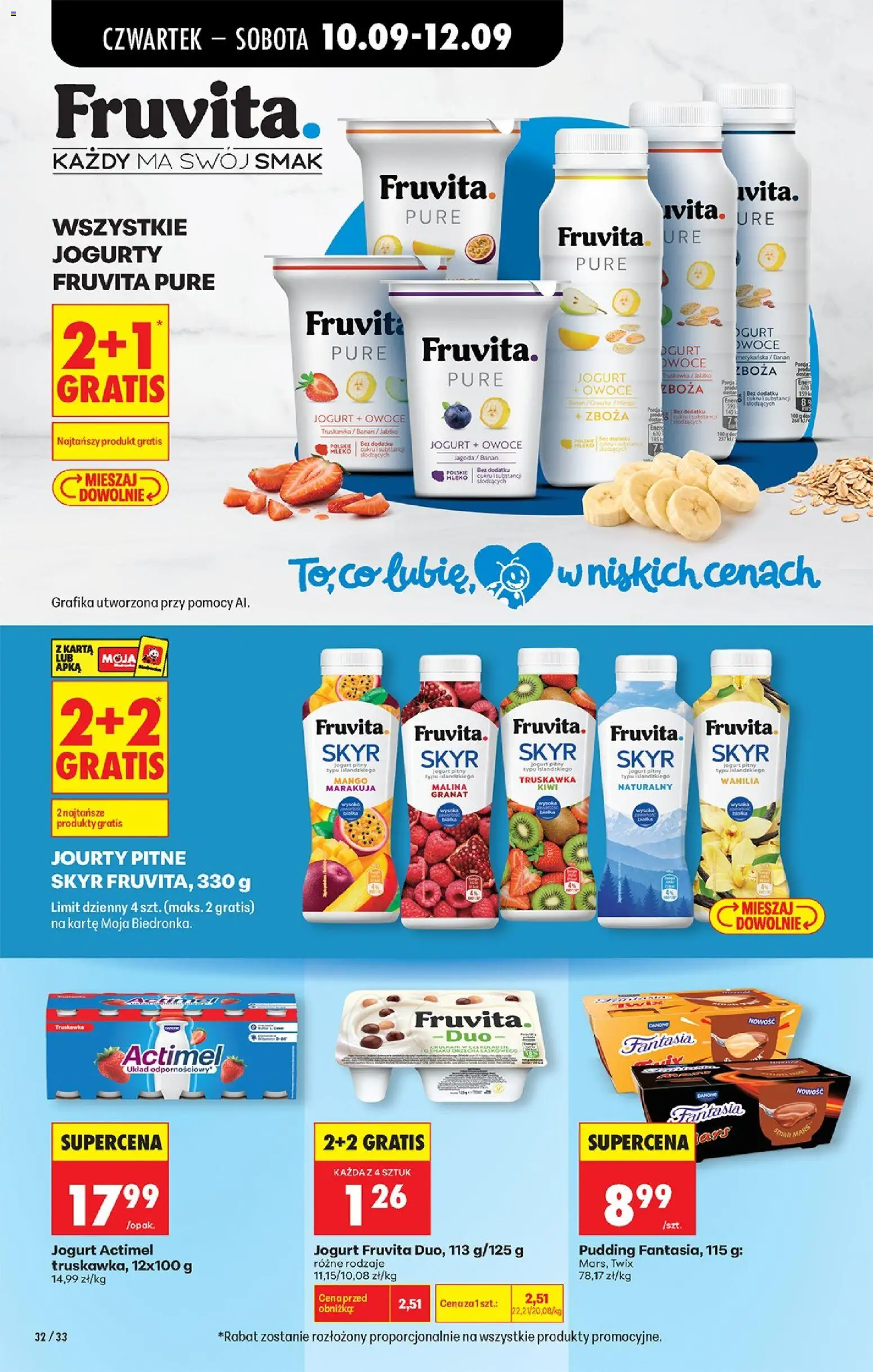Biedronka gazetka od czwartku od 10.09.2026 | Strona: 52 | Produkty: Jogurt pitny, Marakuja, Kiwi, Owoce