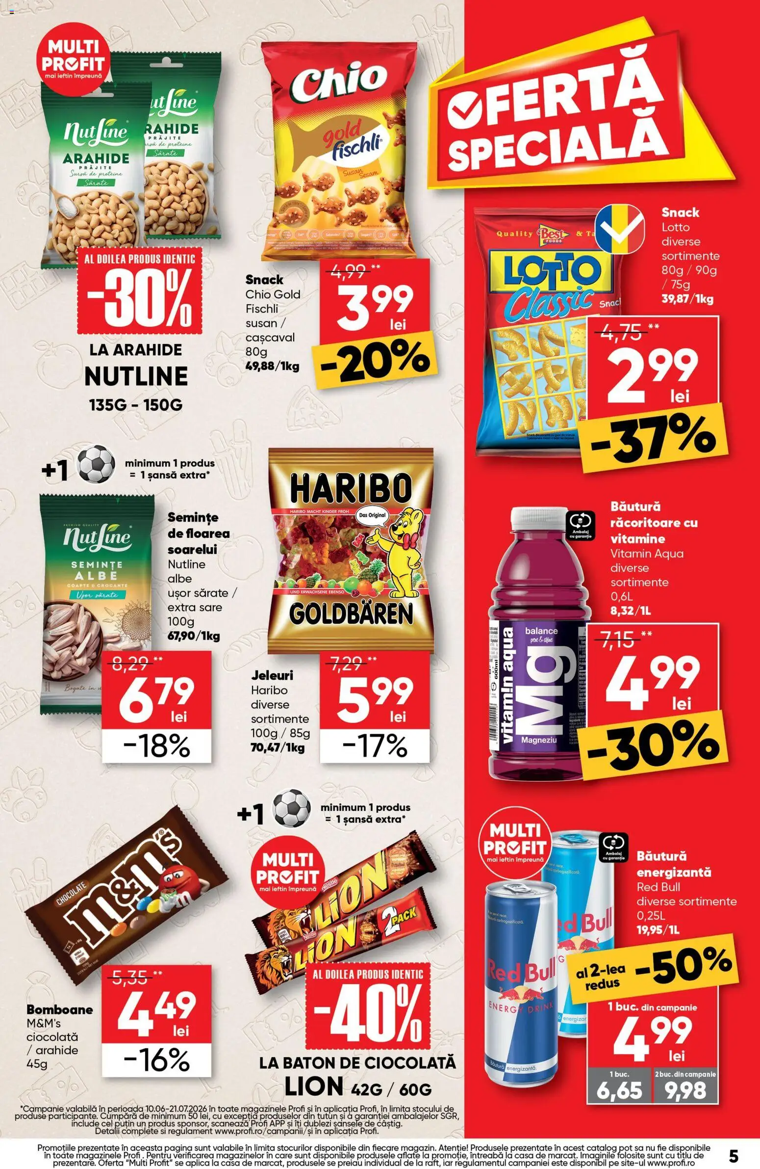 Noul catalog Profi – valabil de la 08.07.2026 | Pagină: 5 | Produse: Semințe, Băutură energizantă, Bomboane, Bant