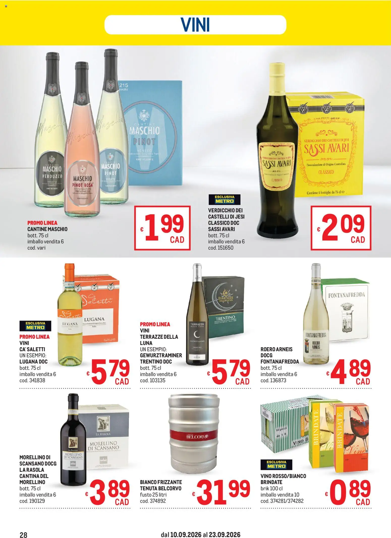 Volantino Metro del 10/09/2026 | Pagina: 28 | Prodotti: Vino