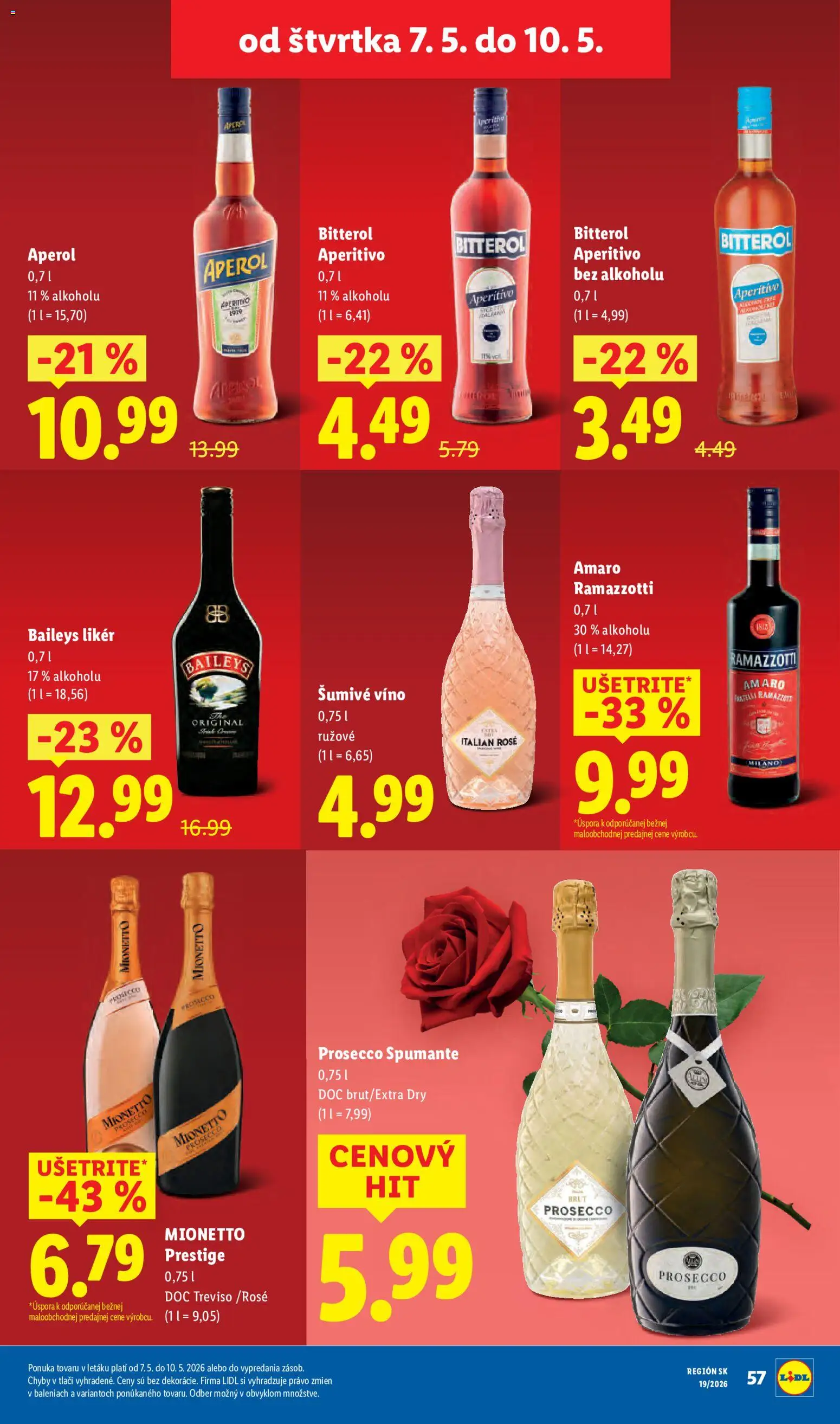 Nové Lidl akcie – leták je platný od 04.05.2026 | Strana: 69 | Produkty: Víno, Prosecco, Šumivé víno, Baileys