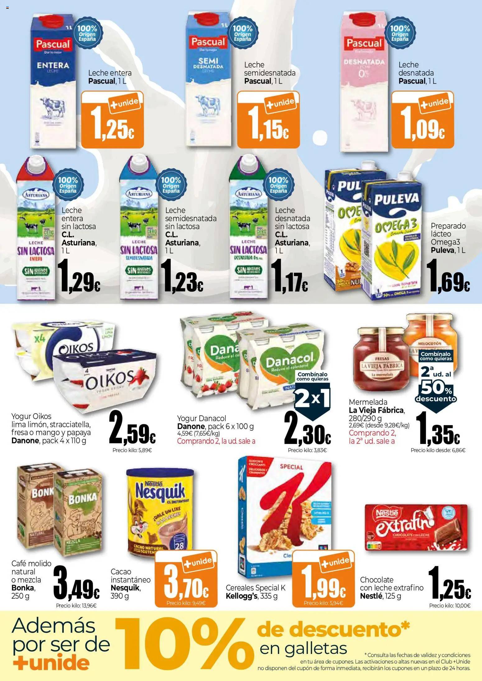 Unide folleto │ válido desde el 17/09/2026 | Página: 3 | Productos: Leche entera, Mermelada, Café molido, Galletas