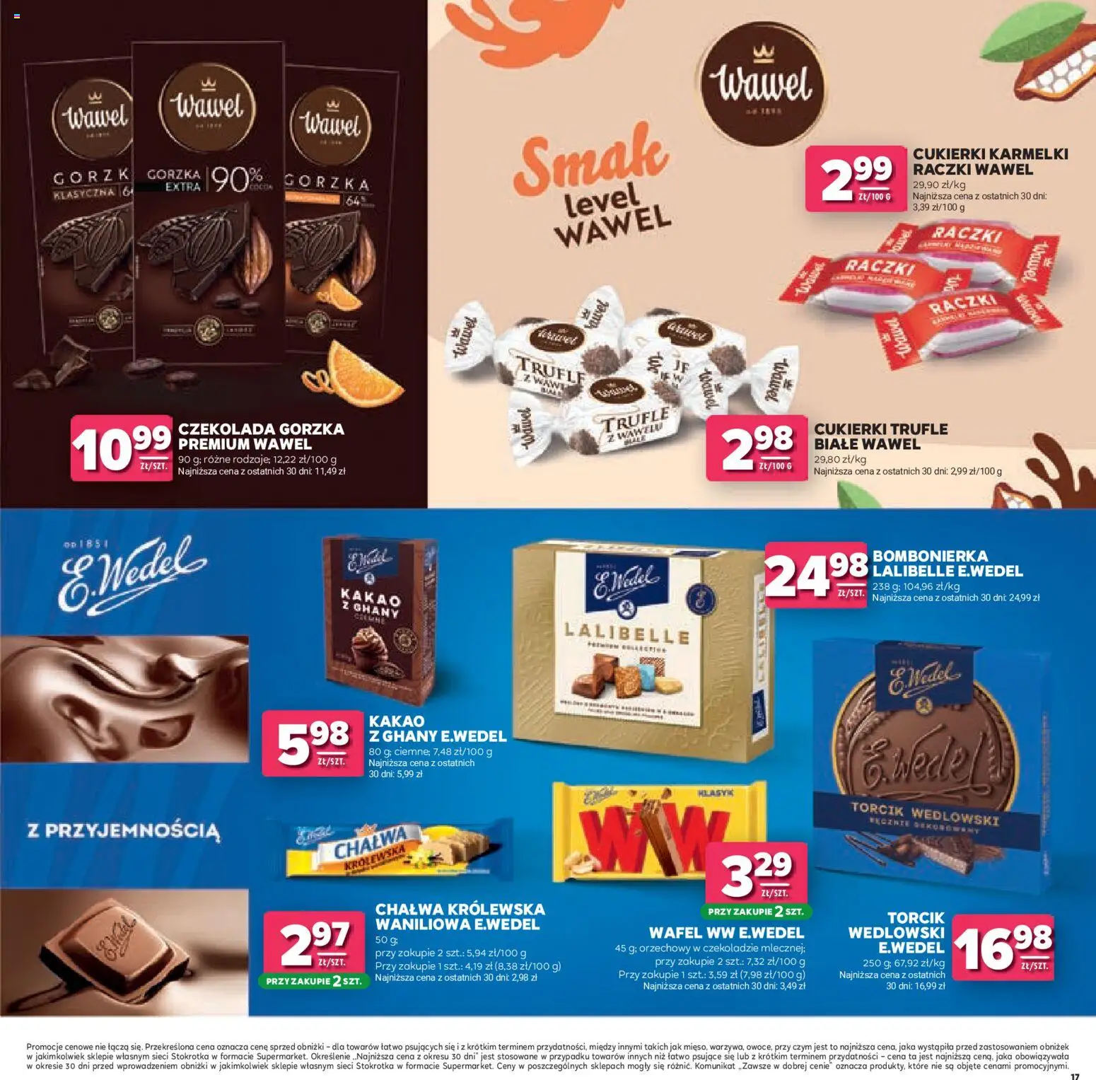 Stokrotka gazetka - Łap Okazje od 02.07.2026 | Strona: 17 | Produkty: Cukierki trufle, Kakao, Cukierki, Torcik wedlowski
