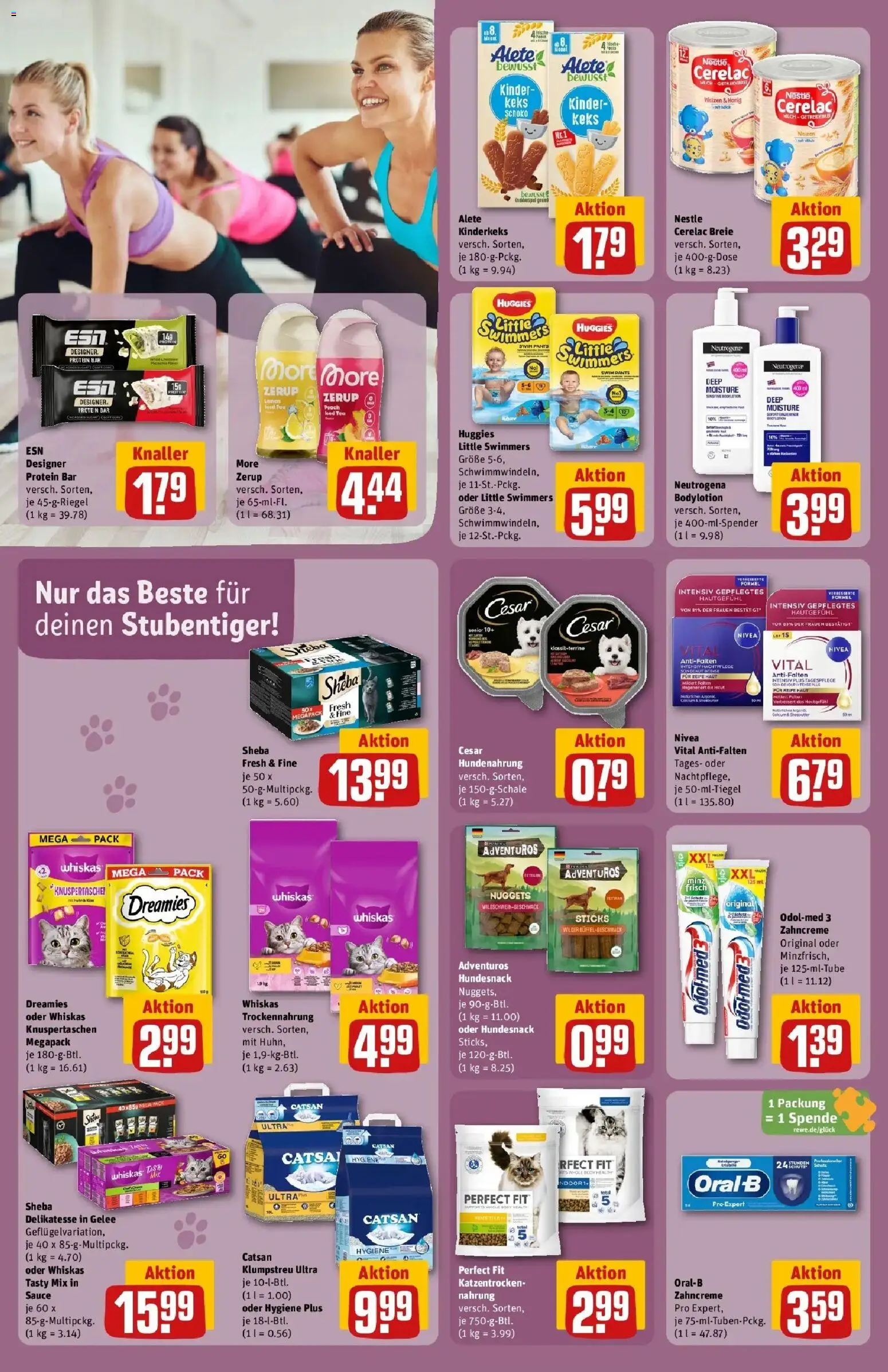 Rewe Prospekt Pegnitz	 – gültig ab 20.04.2026 | Seite: 28 | Produkte: Catsan, Sheba, Milch, Body Lotion