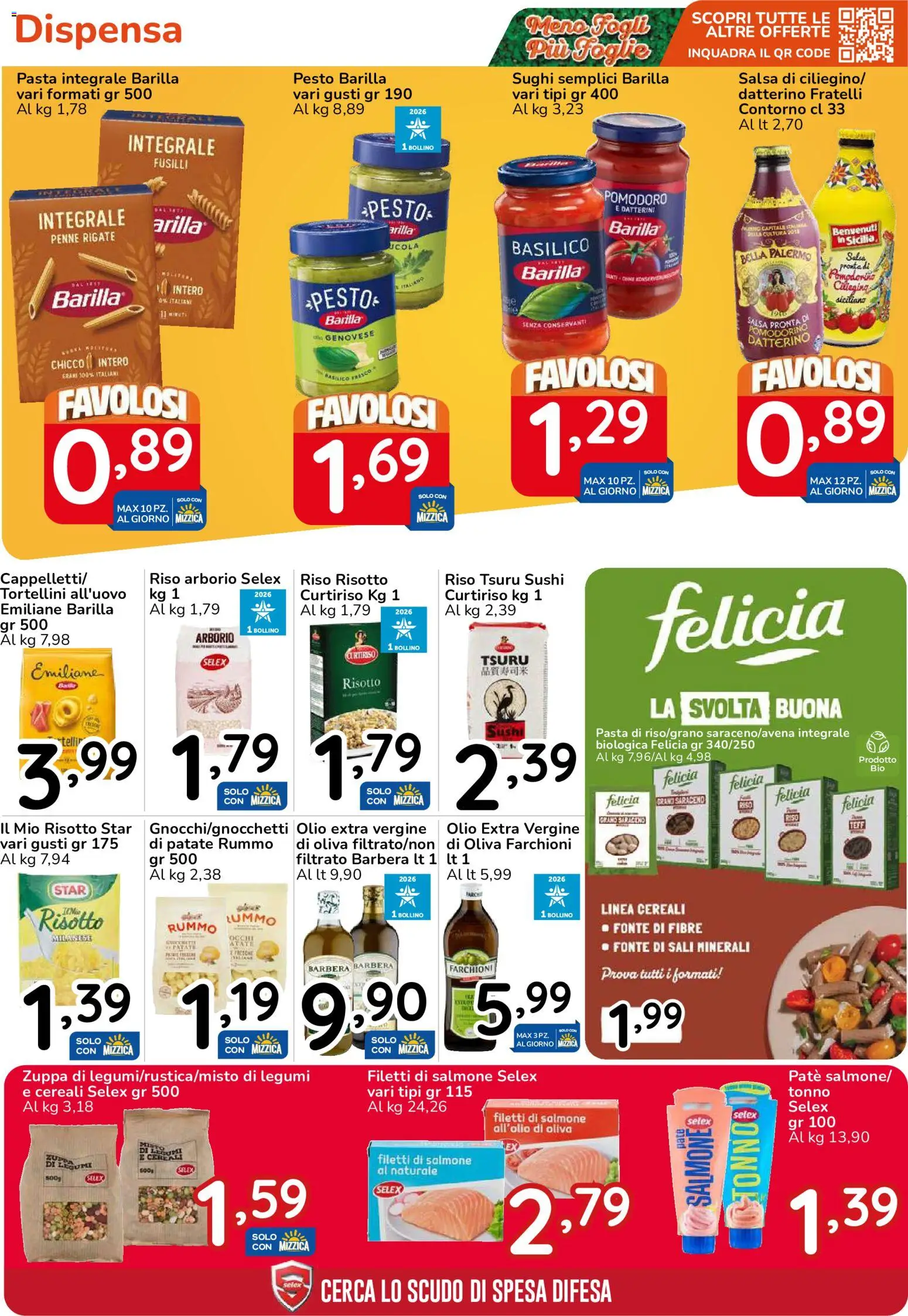 Volantino Famila del 30/09/2026 | Pagina: 23 | Prodotti: Legumi, Salsa, Olio, Pasta