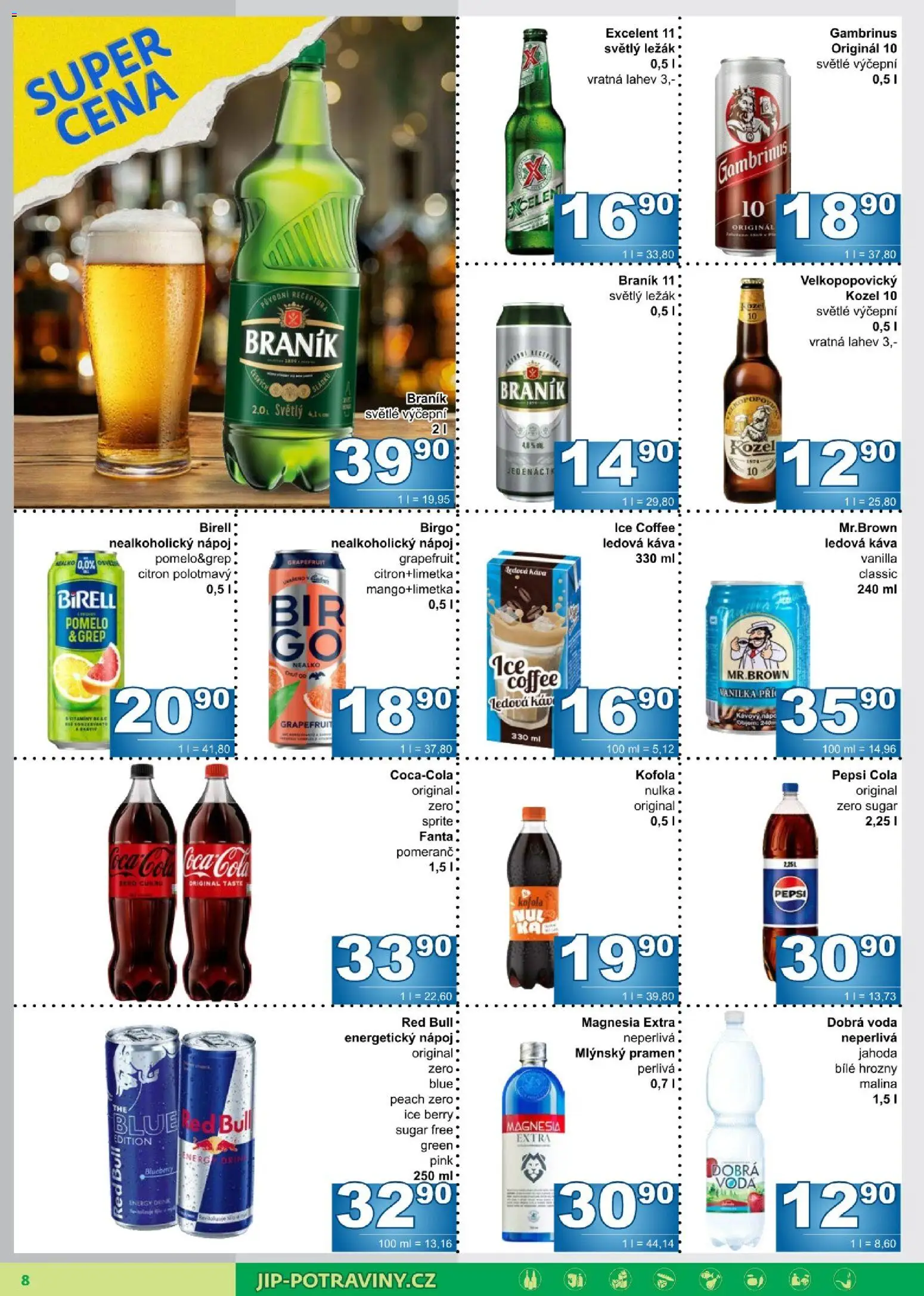 Jip leták od 23.09.2026 | Strana: 8 | Produkty: Dobrá voda, Pepsi, Kozel, Magnesia