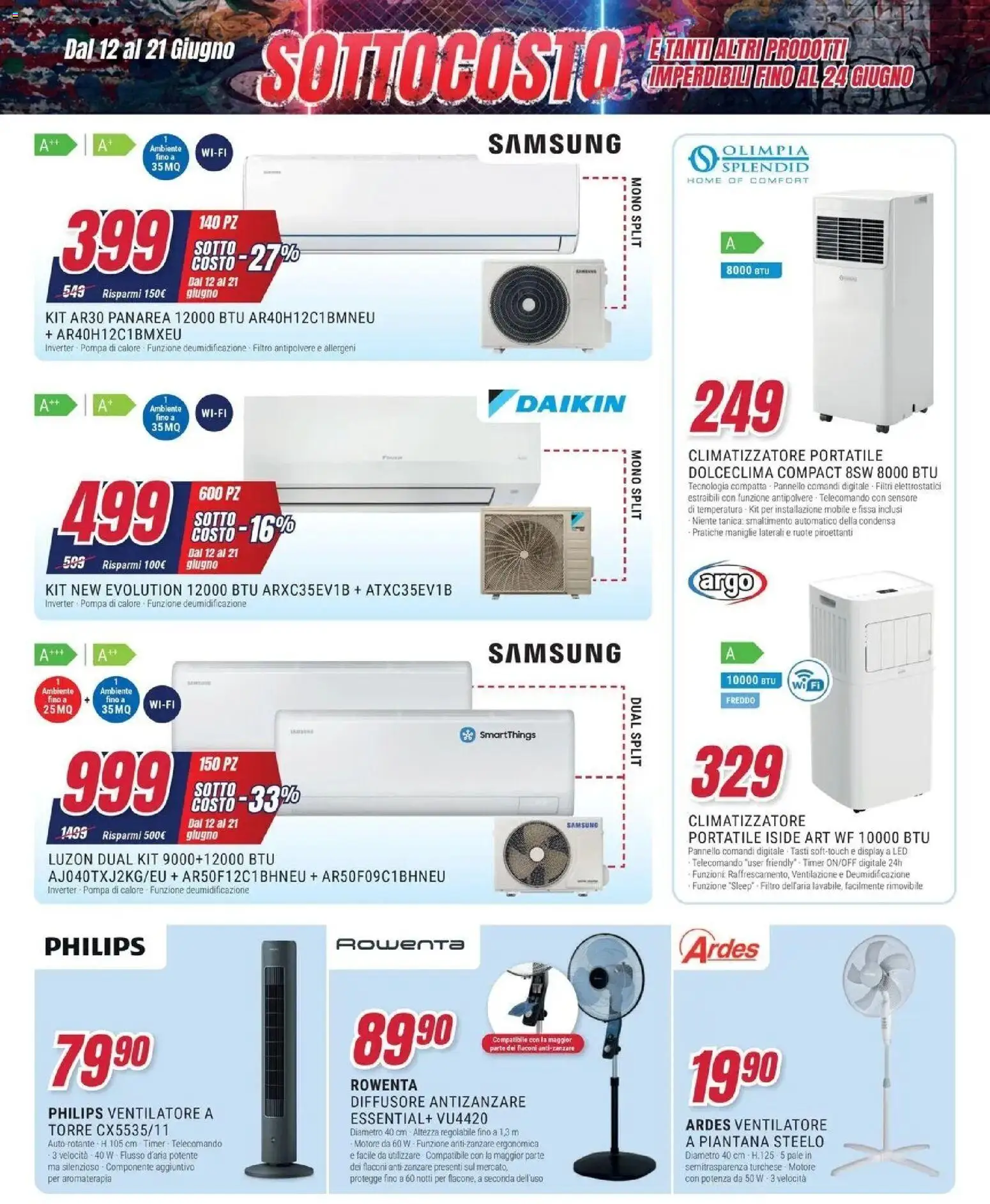 Volantino Trony del 11.06.2026 | Pagina: 23 | Prodotti: Mobile, Ventilatore, Antizanzare, Samsung