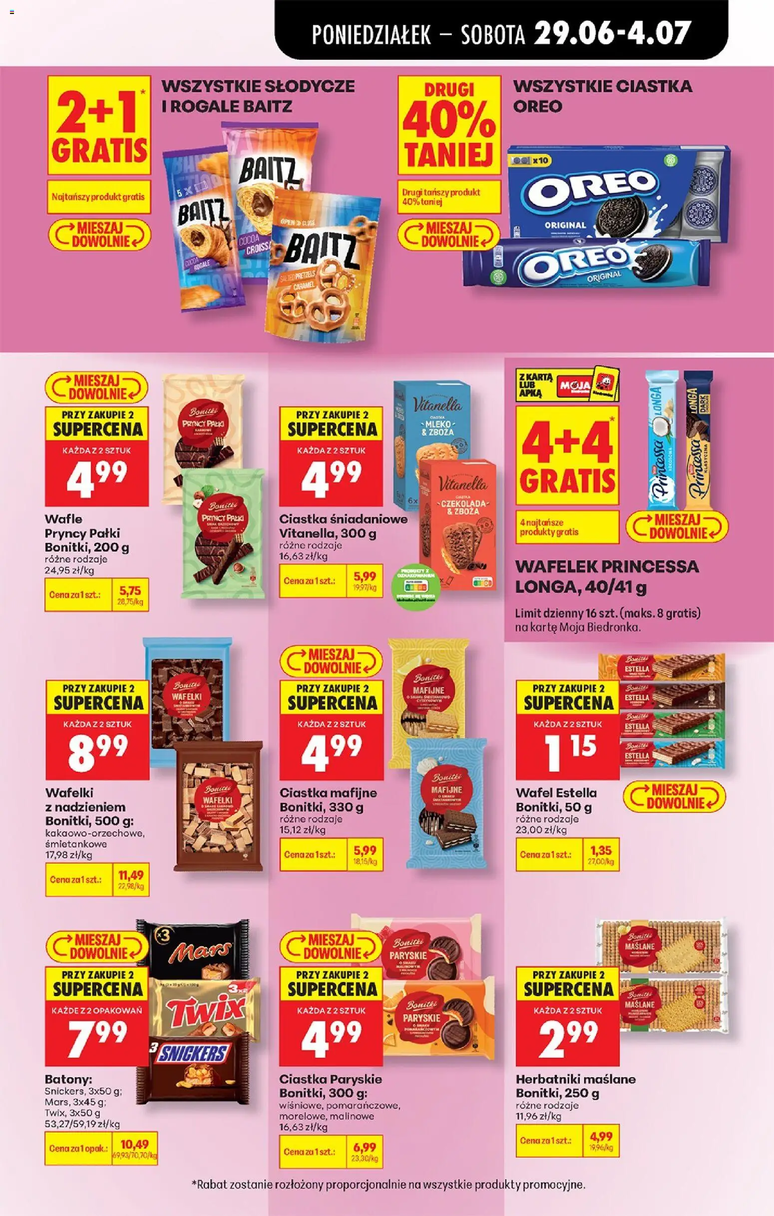 Biedronka gazetka od poniedziałku od 29.06.2026 | Strona: 61 | Produkty: Wafle, Ciastka mafijne, Herbatniki, Mleko