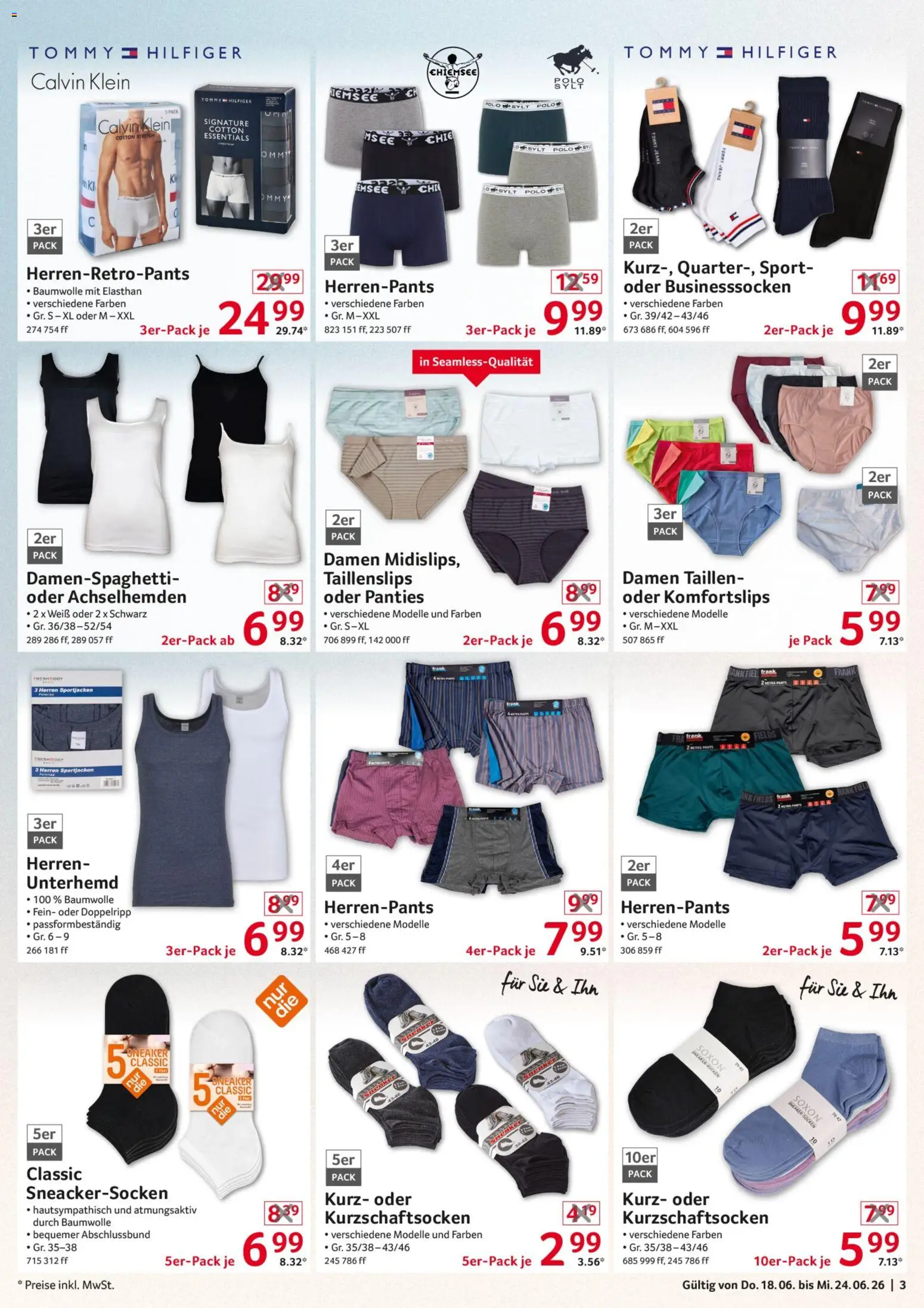 Selgros Non Food – gültig ab 18.06.2026 | Seite: 3 | Produkte: Unterhemd, Socken, Jeans