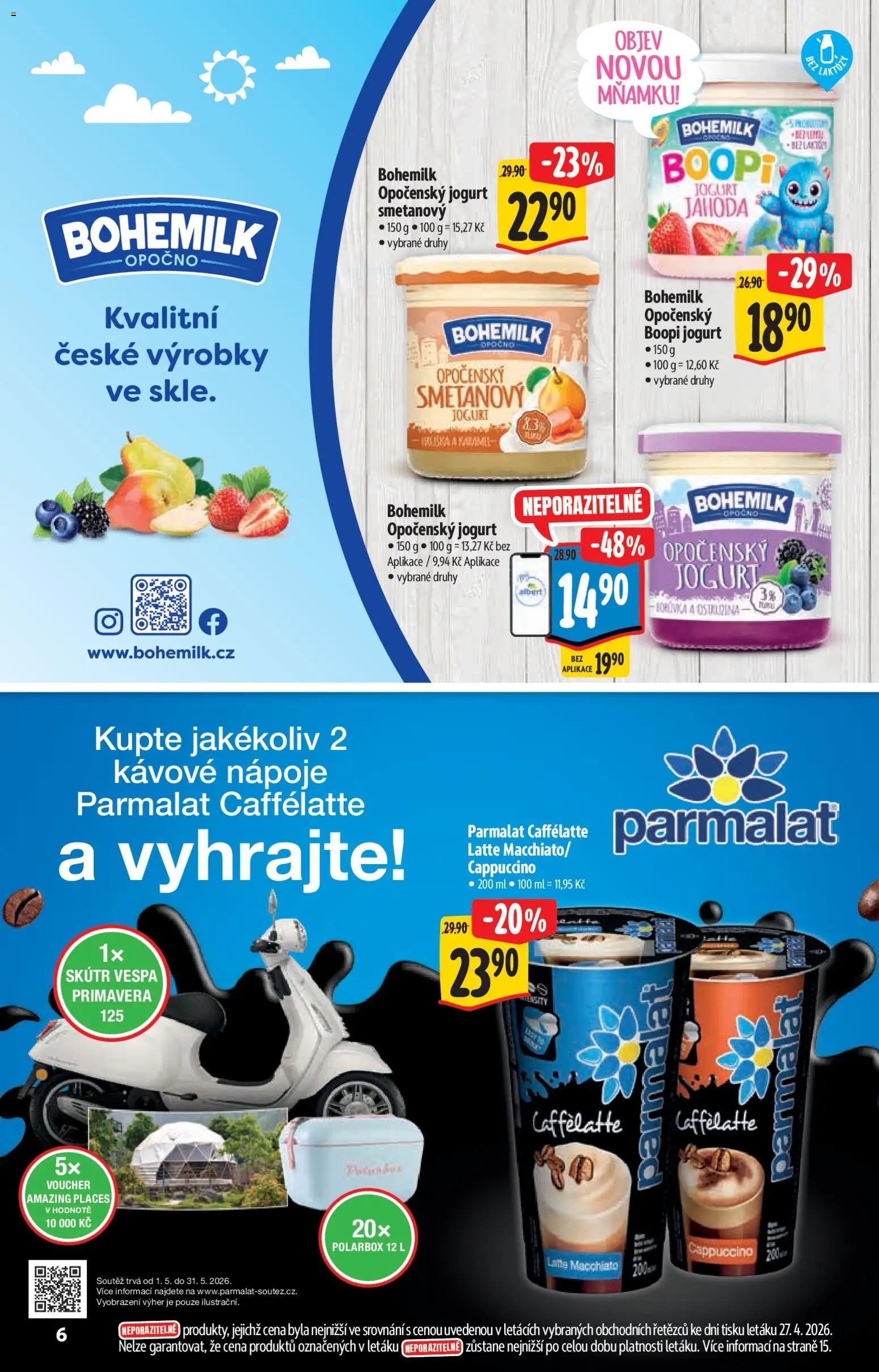 Albert katalog - Hypermarket od 06.05.2026 | Strana: 6 | Produkty: Opočenský jogurt, Jogurt, Cappuccino