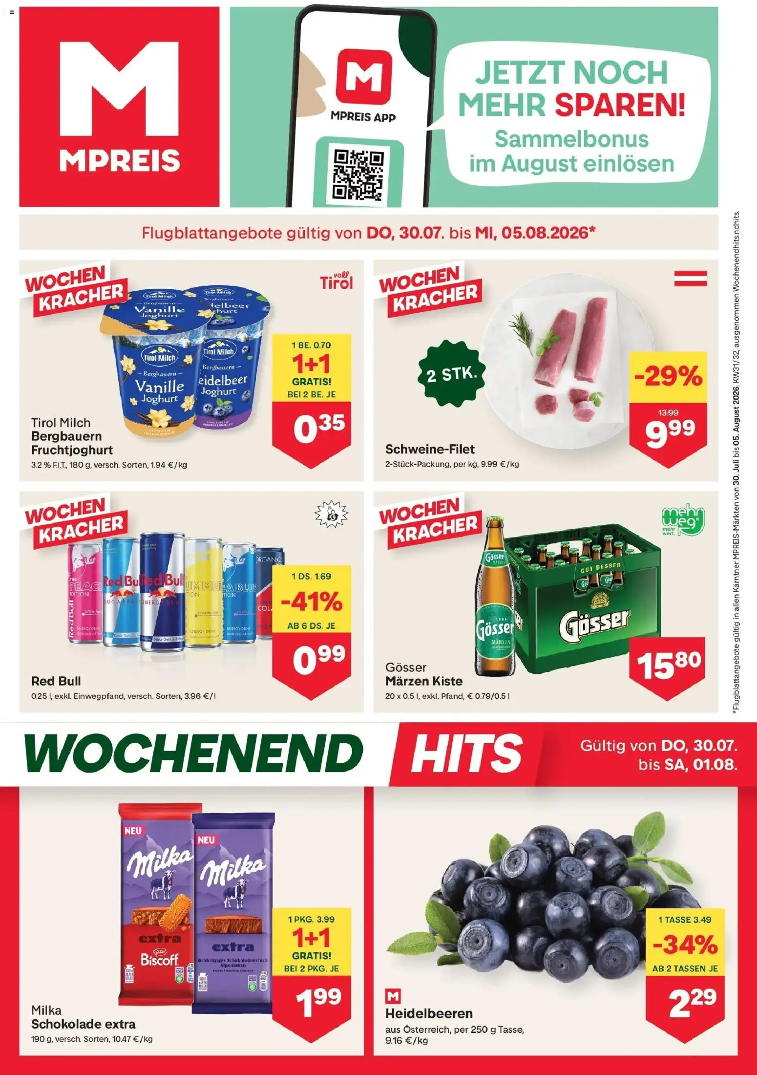 MPREIS Velden gültig ab 30.07.2026 | Seite: 1 | Produkte: Vanille, Milch, Joghurt, Schokolade