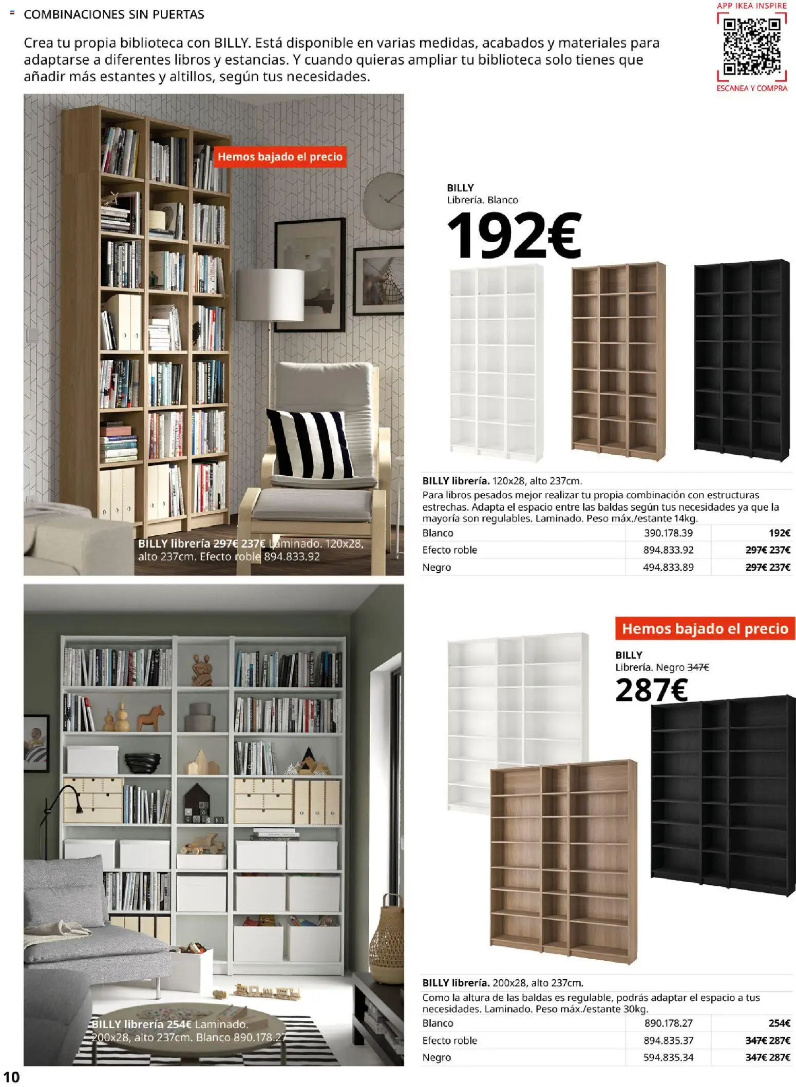 Catálogo IKEA Bily │ válido desde el 01/02/2026 | Página: 10 | Productos: Libros, Peso, Biblioteca, Puertas