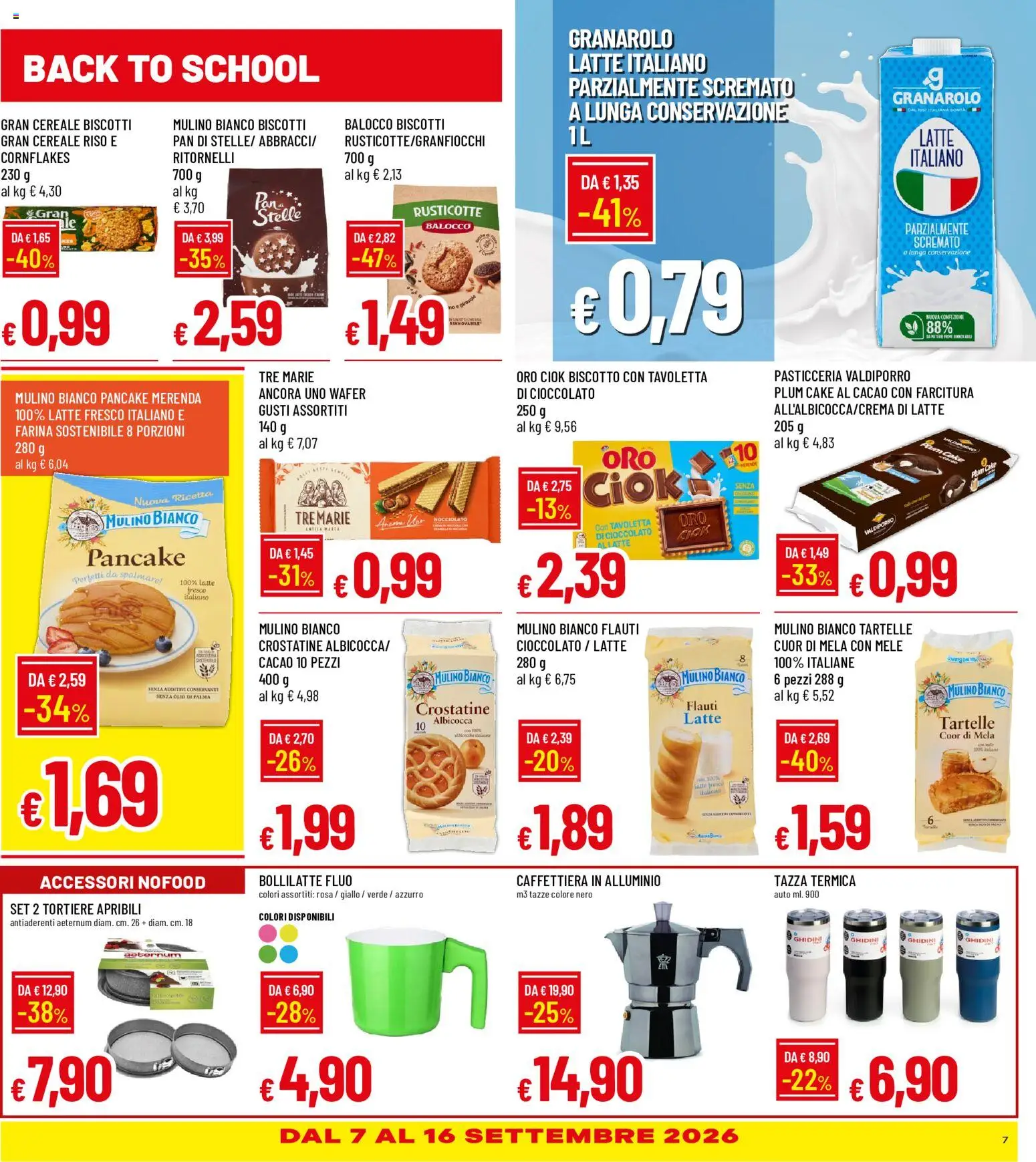 Volantino Galassia del 03/09/2026 | Pagina: 7 | Prodotti: Cioccolato, Caffettiera, Mele, Latte