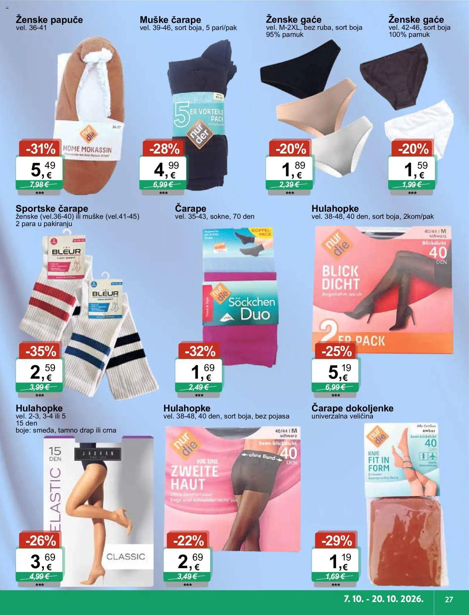 KTC katalog | vrijedi od 07.10.2026 | Stranica: 9 | Proizvodi: Čarape, Papuče, Gaće, Hulahopke
