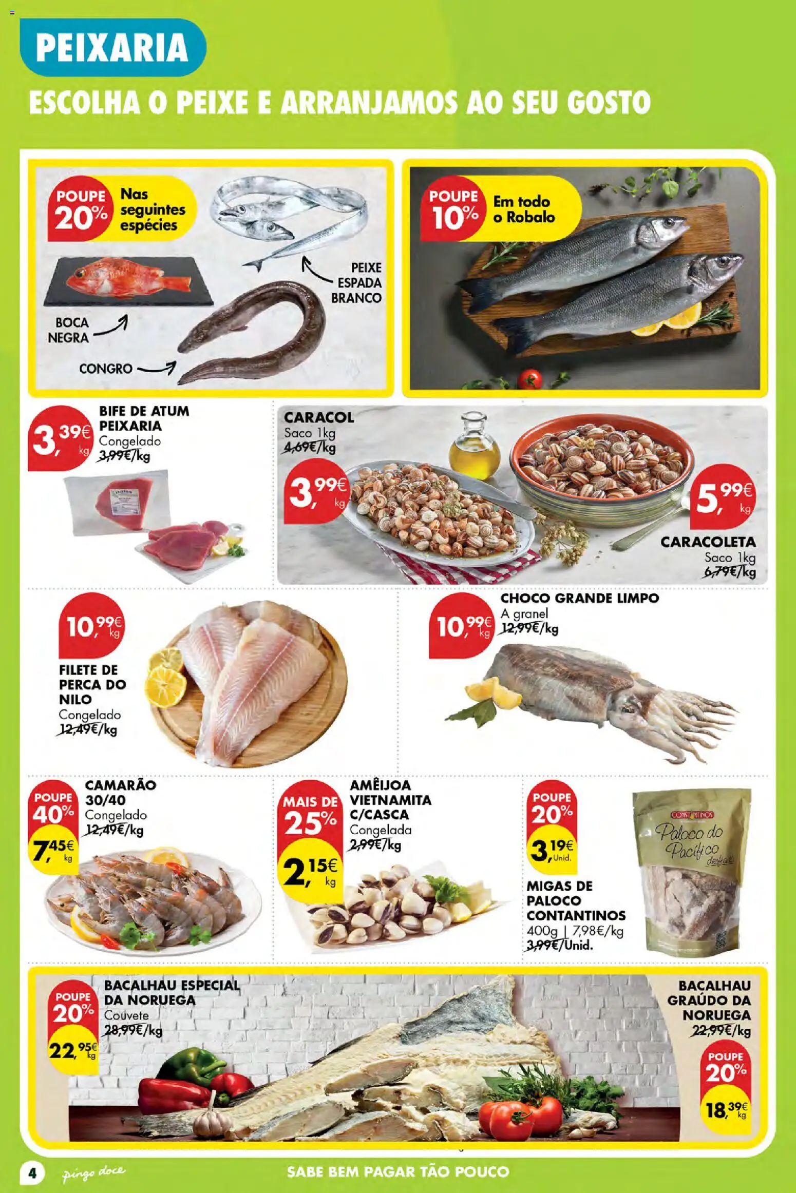 Pingo Doce Poupe Esta Semana Açores │ válido de 10/09/2026 | Página: 4 | Produtos: Atum, Bacalhau, Perca, Camarão