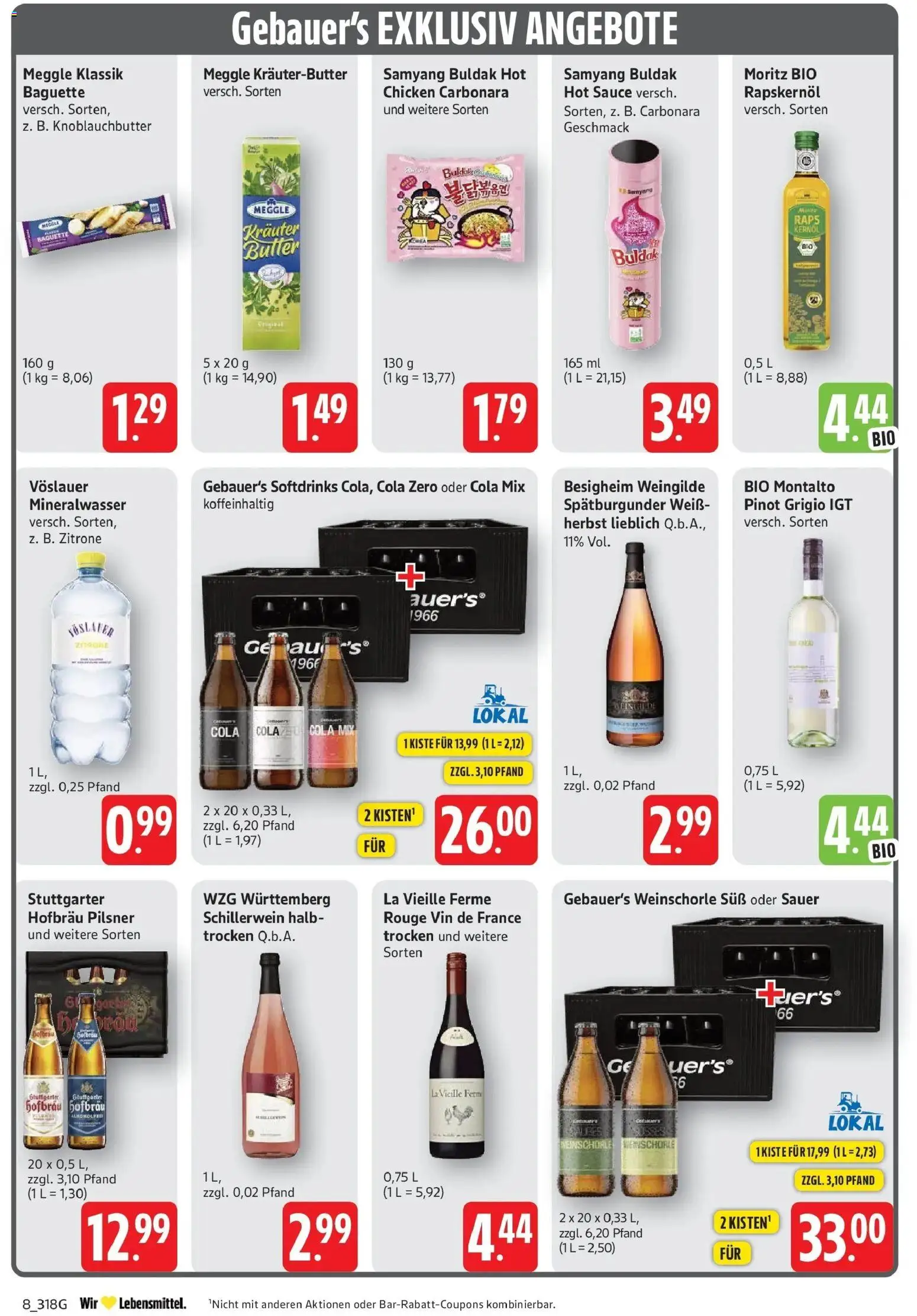 Edeka Prospekt Eislingen (ab 17.08.2026) » Angebote Online | Seite: 8 | Produkte: Baguette, Rouge, Mineralwasser, Weinschorle