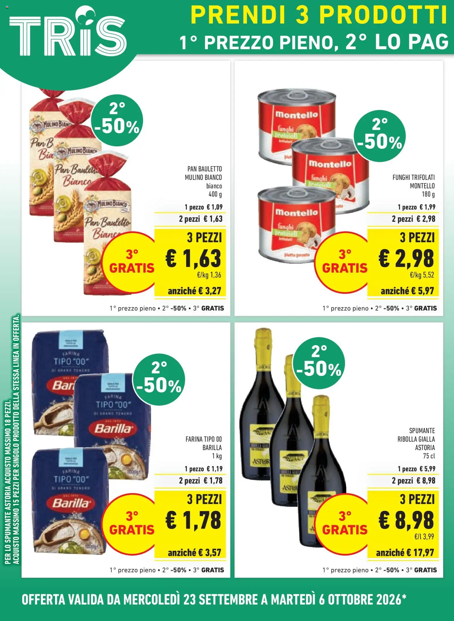 Volantino Conad del 23/09/2026 | Pagina: 8 | Prodotti: Farina, Barilla, Spumante, Farina tipo 00