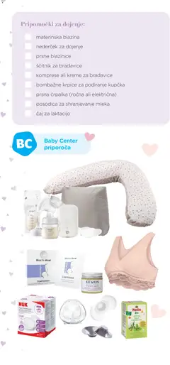 Baby center katalog akcije – veljaven od 08.07.2026 | Stran: 14 | Izdelki: Črpalka, Blazina, Caj