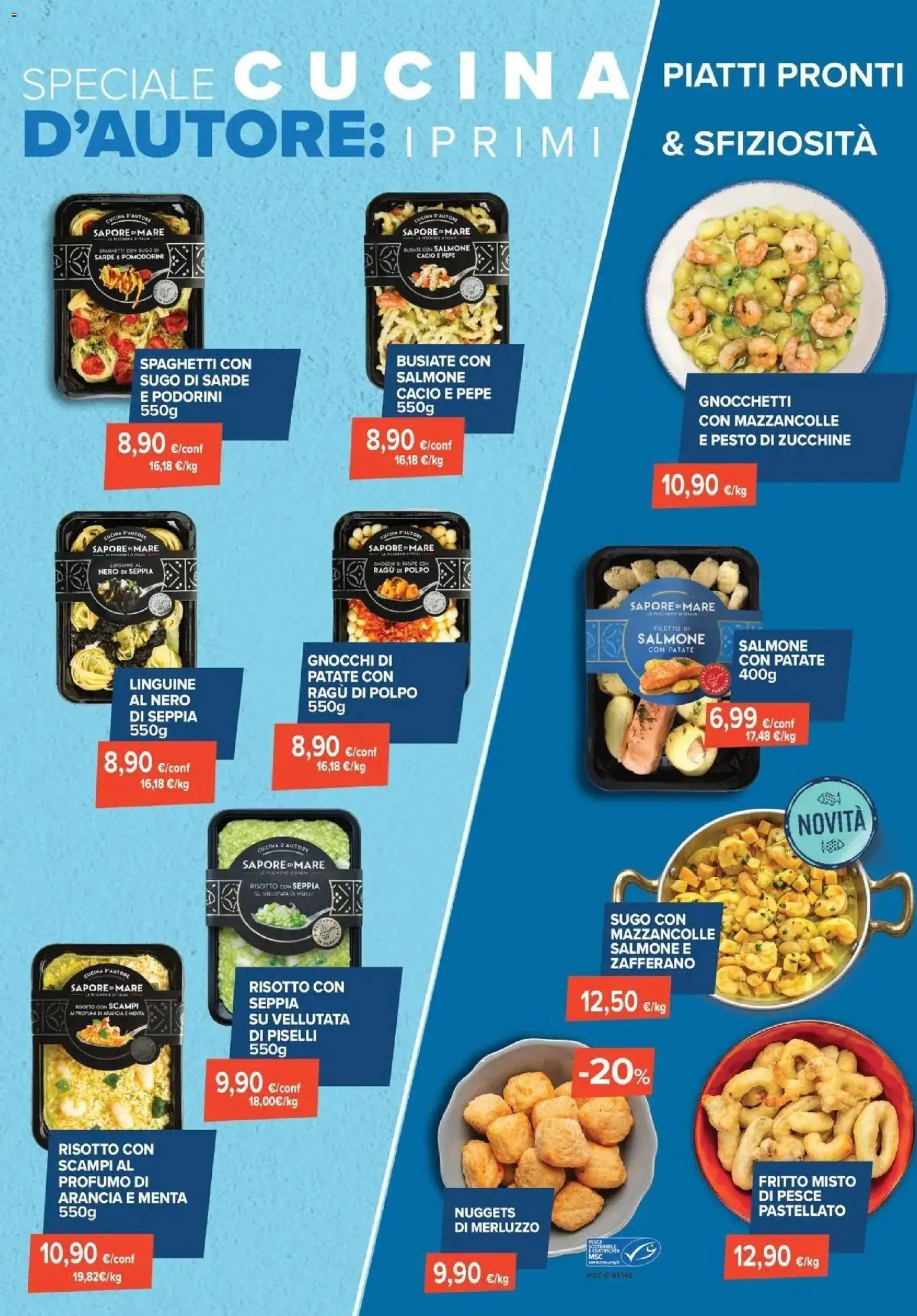 Volantino Sapore di mare del 01/07/2026 | Pagina: 3 | Prodotti: Pomodorini, Linguine, Polpo, Mazzancolle
