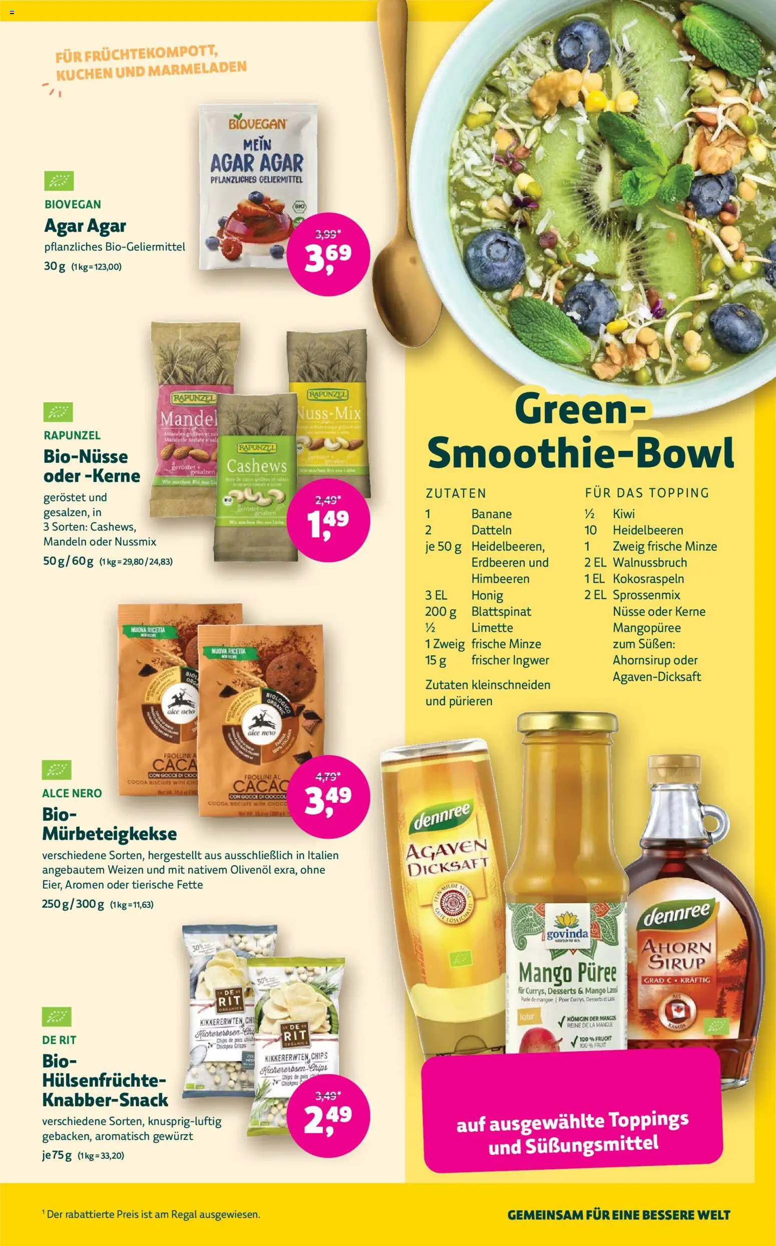 Denns BioMarkt Angebote gültig ab 17.06.2026 | Seite: 11 | Produkte: Kiwi, Nüsse, Mango, Limette