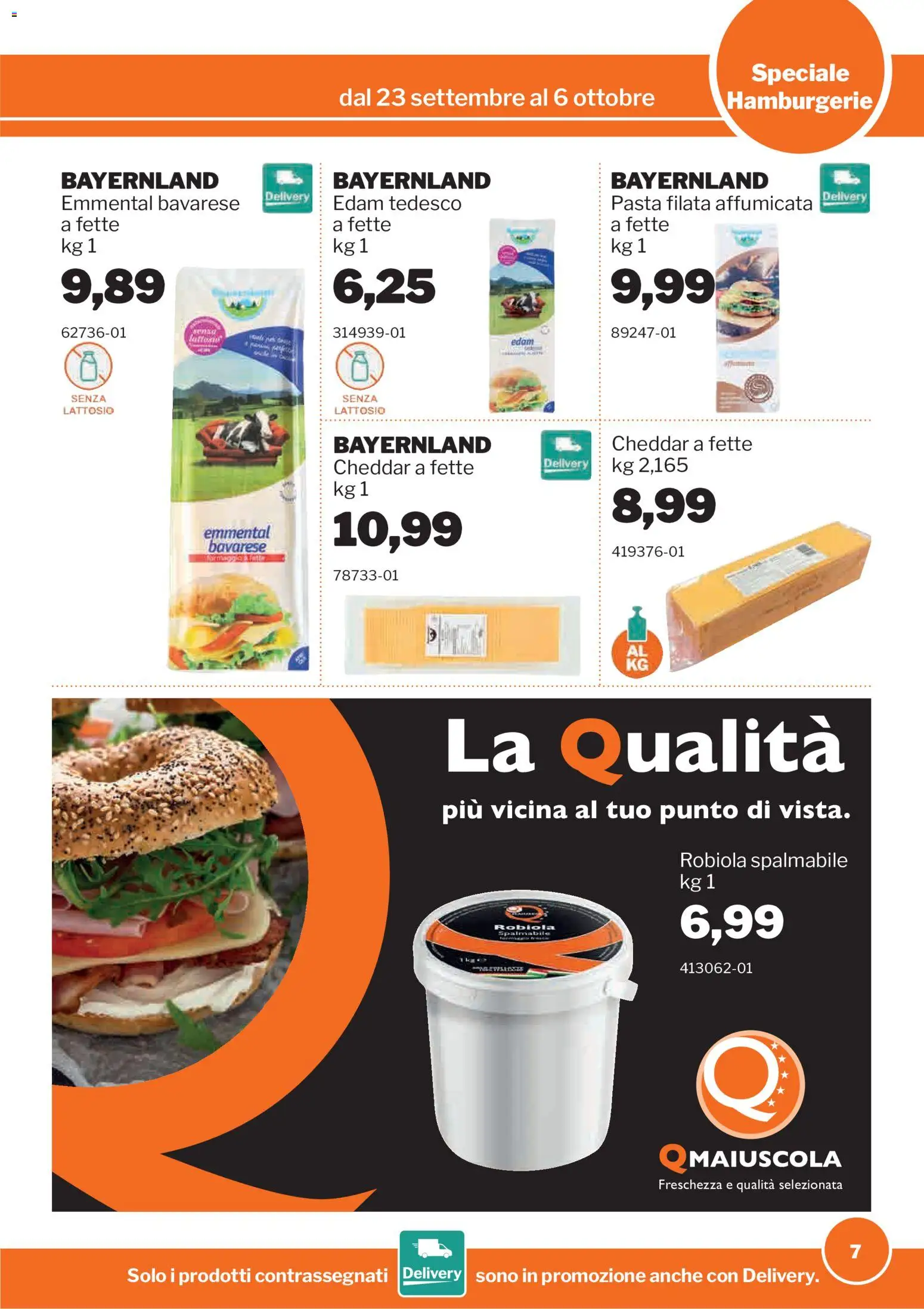 Volantino Sogegross del 23/09/2026 | Pagina: 7 | Prodotti: Cheddar, Edam, Pasta, Emmental