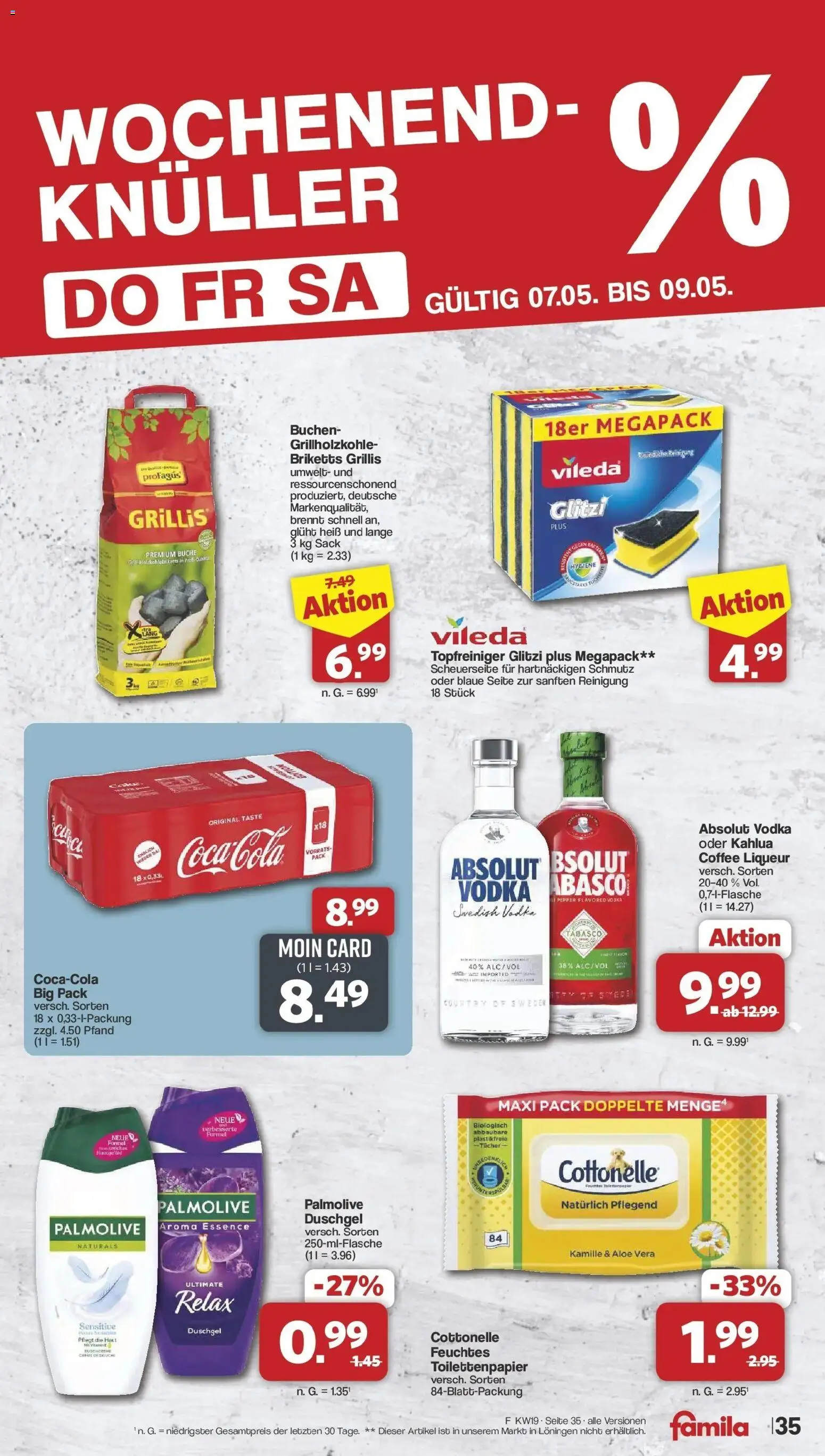 Famila Nordwest - Famila: Wochenangebote – gültig ab 03.05.2026 | Seite: 35 | Produkte: Duschgel, Vodka, Toilettenpapier, Feuchtes Toilettenpapier