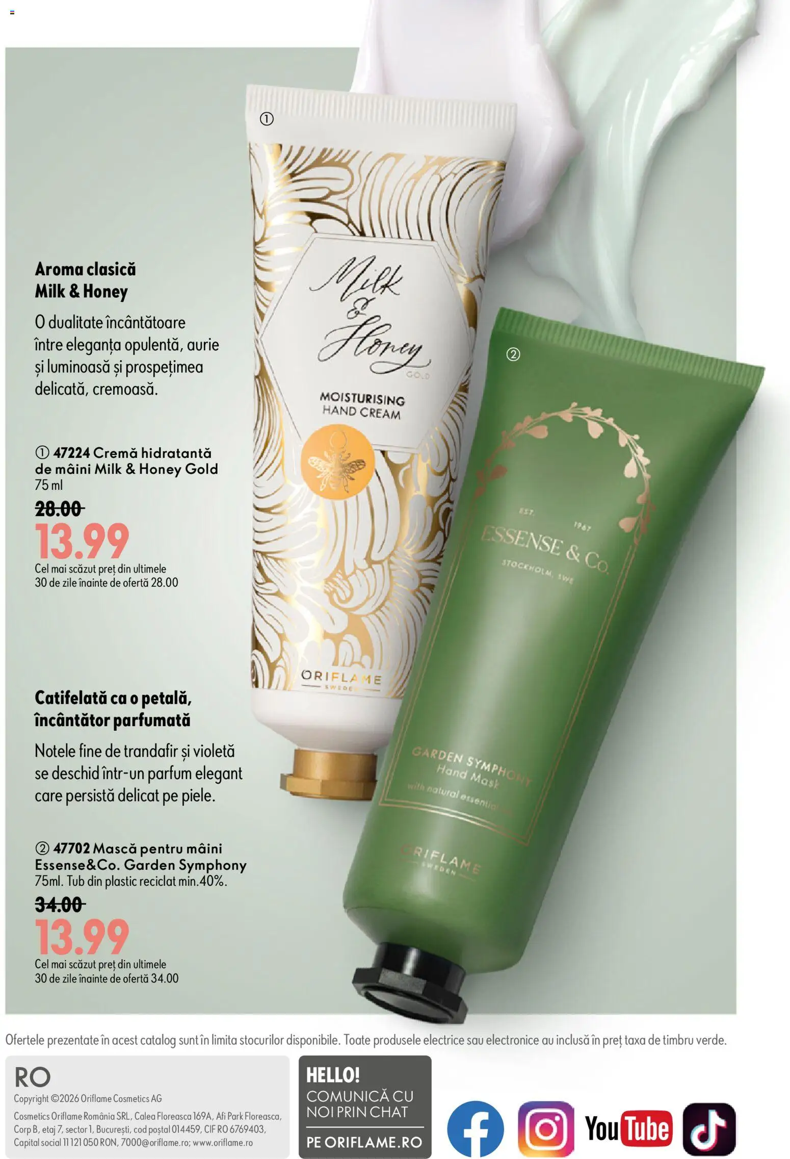 Noul catalog Oriflame – valabil de la 09.09.2026 | Pagină: 148 | Produse: Cif, Trandafir, Parfum, Cremă