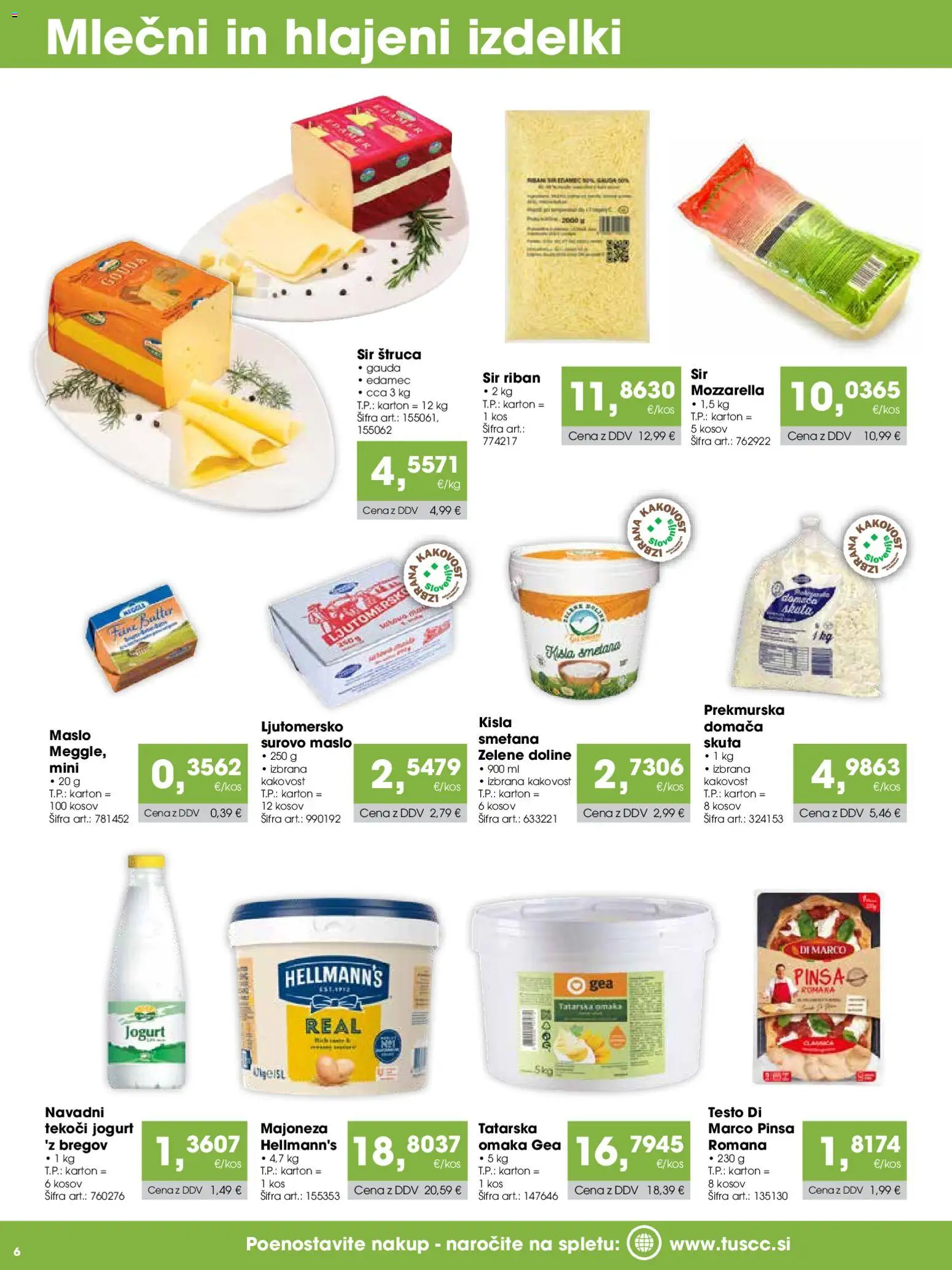Novi Tuš katalog ponudbe – veljaven od 15.09.2026 | Stran: 6 | Izdelki: Sir, Gouda sir, Smetana, Skuta