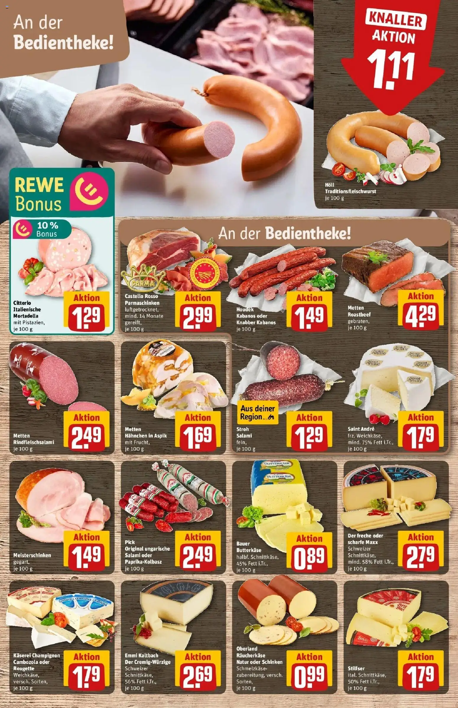 Rewe Prospekt Saarbrücken / Scheidt – gültig ab 17.05.2026 | Seite: 11 | Produkte: Hahnchen, Butter, Salami, Schinken