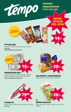 Tempo erbjudanden - Förhandsvisning av reklamblad från butik Tempo aktuell från 07/09/2026