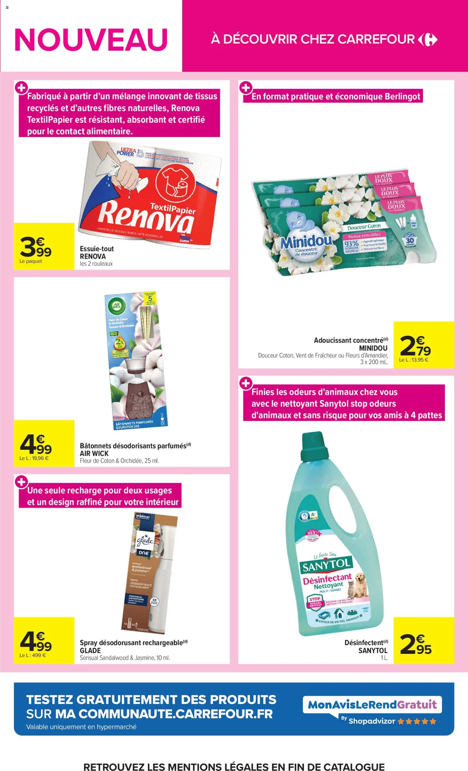 {H1} | Page: 13 | Produits: Coton, Désodorisant, Sanytol desinfectant, Adoucissant